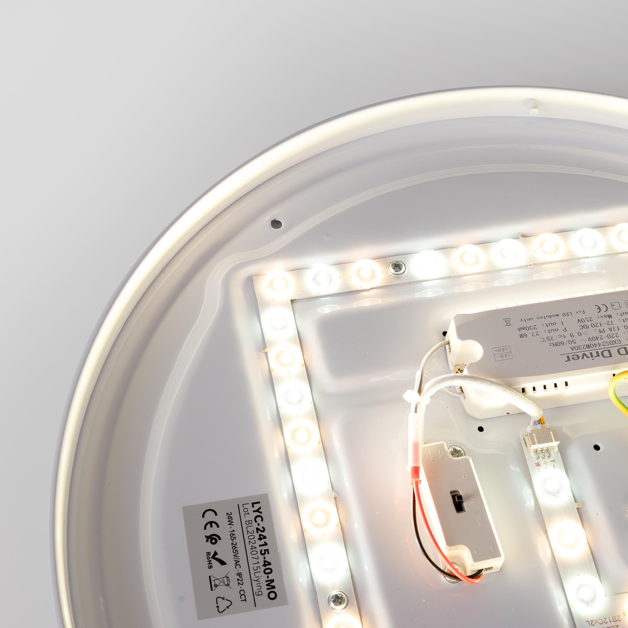 Plafón de techo LED CCT - 24W - Efecto lateral - Color madera Ø40cm