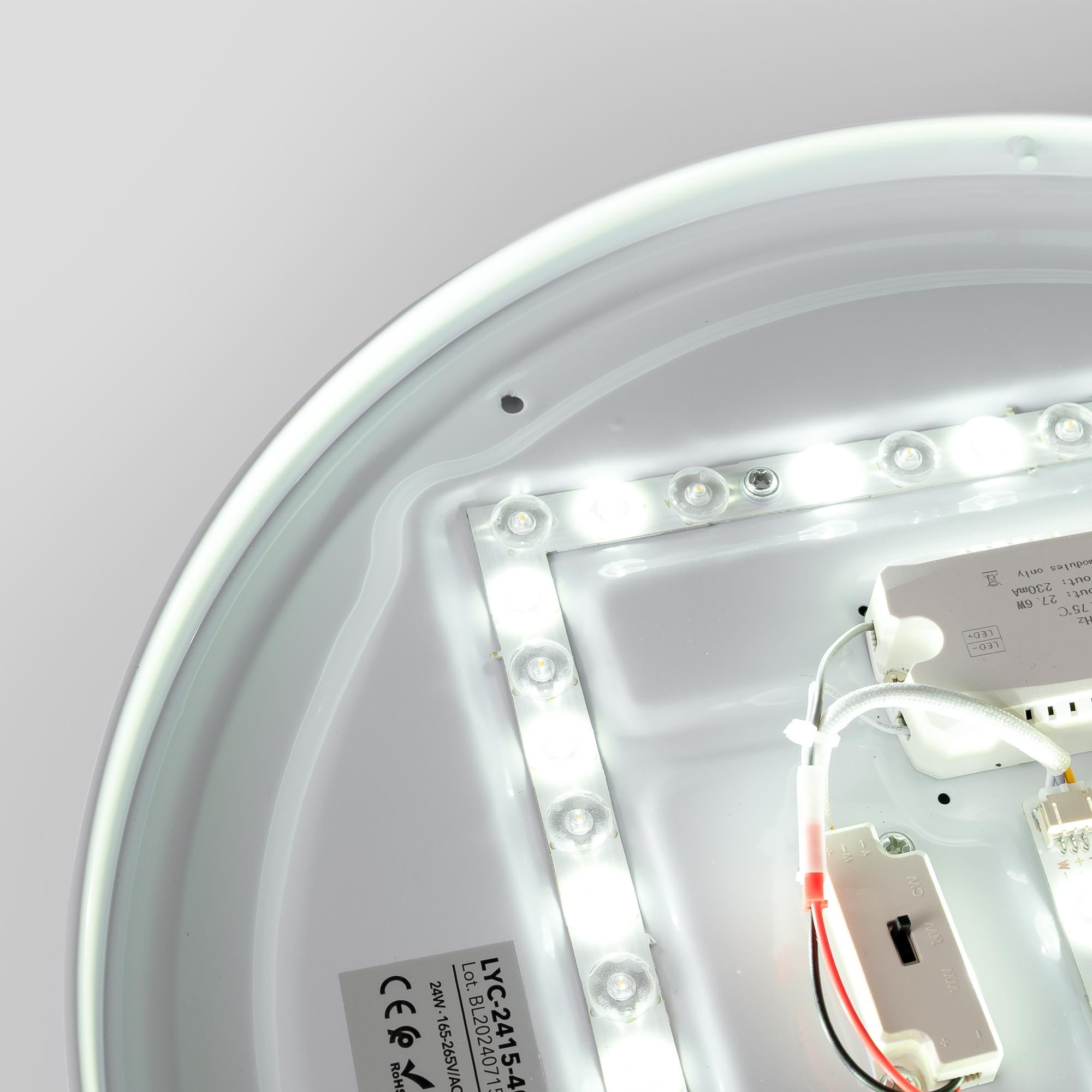 Plafón de techo LED CCT - 24W - Efecto lateral - Color madera Ø40cm