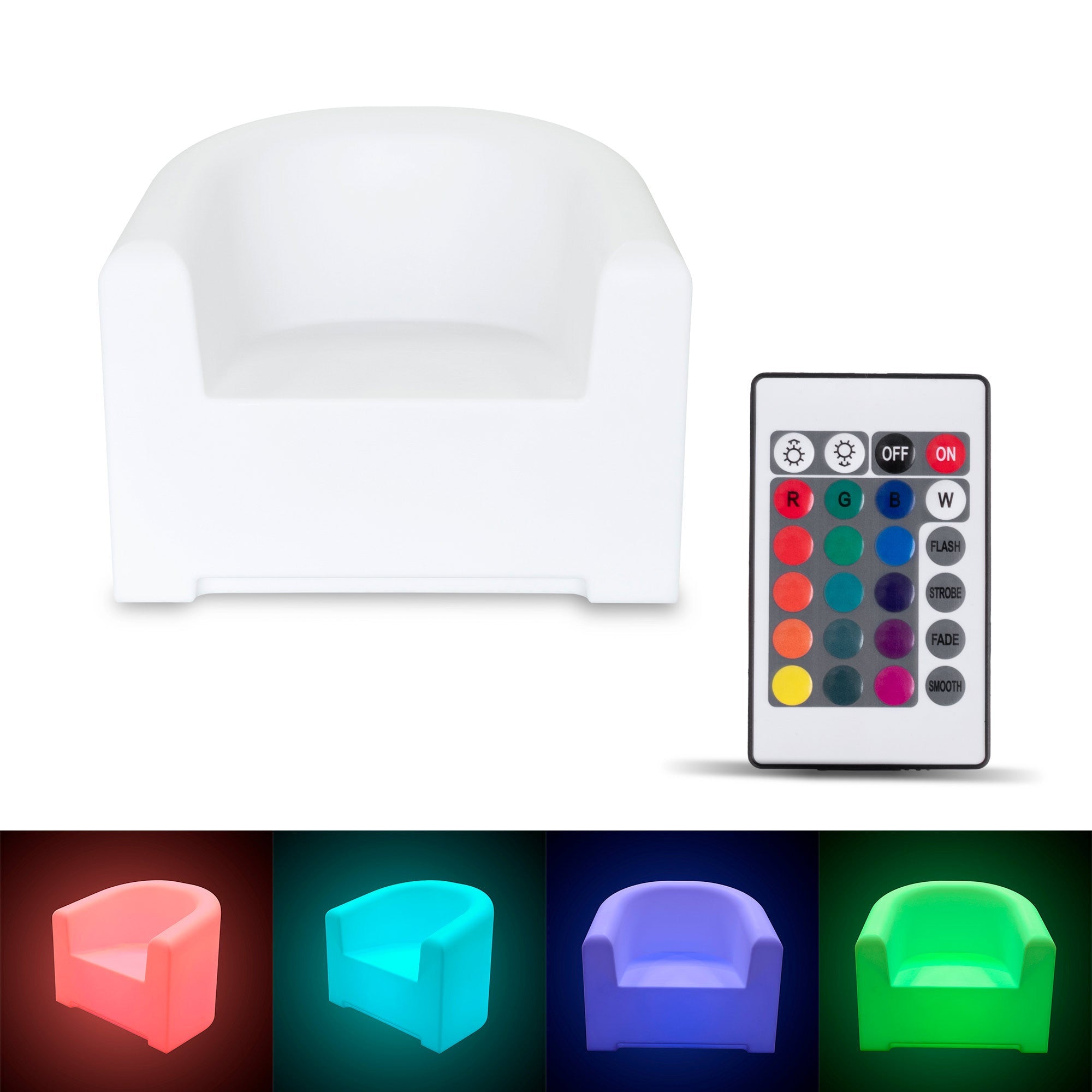 Sillón luminoso LED RGBW - 16W - Recargable