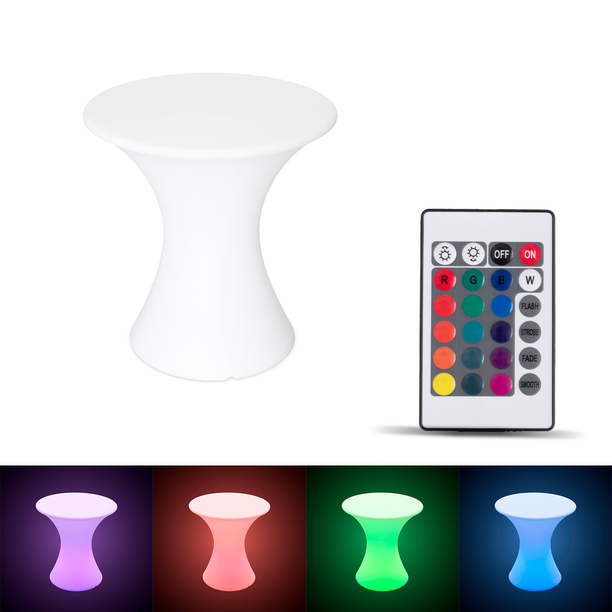 Mesa luminosa LED RGBW - 58 x Ø60 cm - 12W - Recargable
