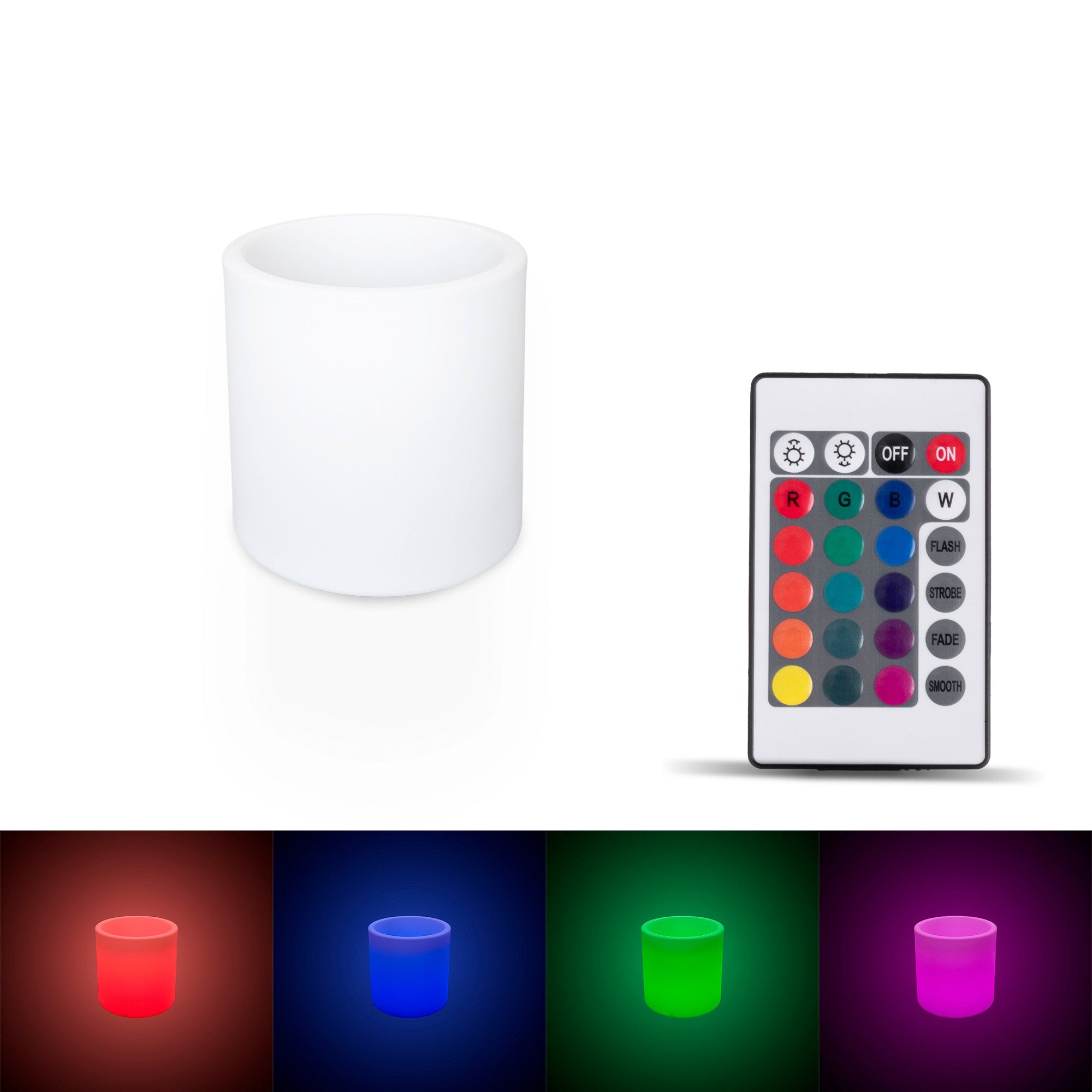 Macetero cilíndrico LED RGBW - 5W - 40 x Ø 40cm - Recargable