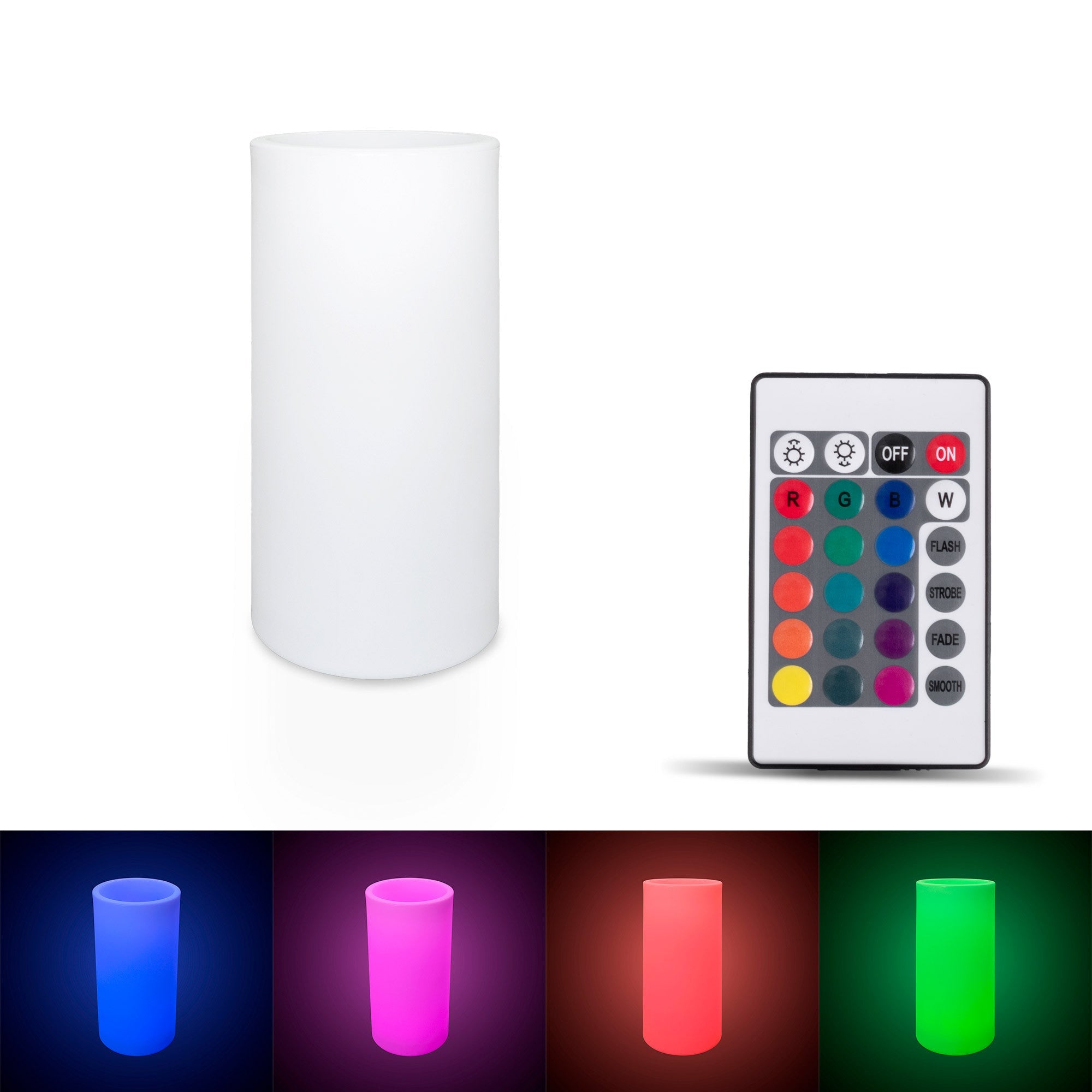 Macetero cilíndrico LED RGBW - 5W - 80 x Ø 40cm - Recargable