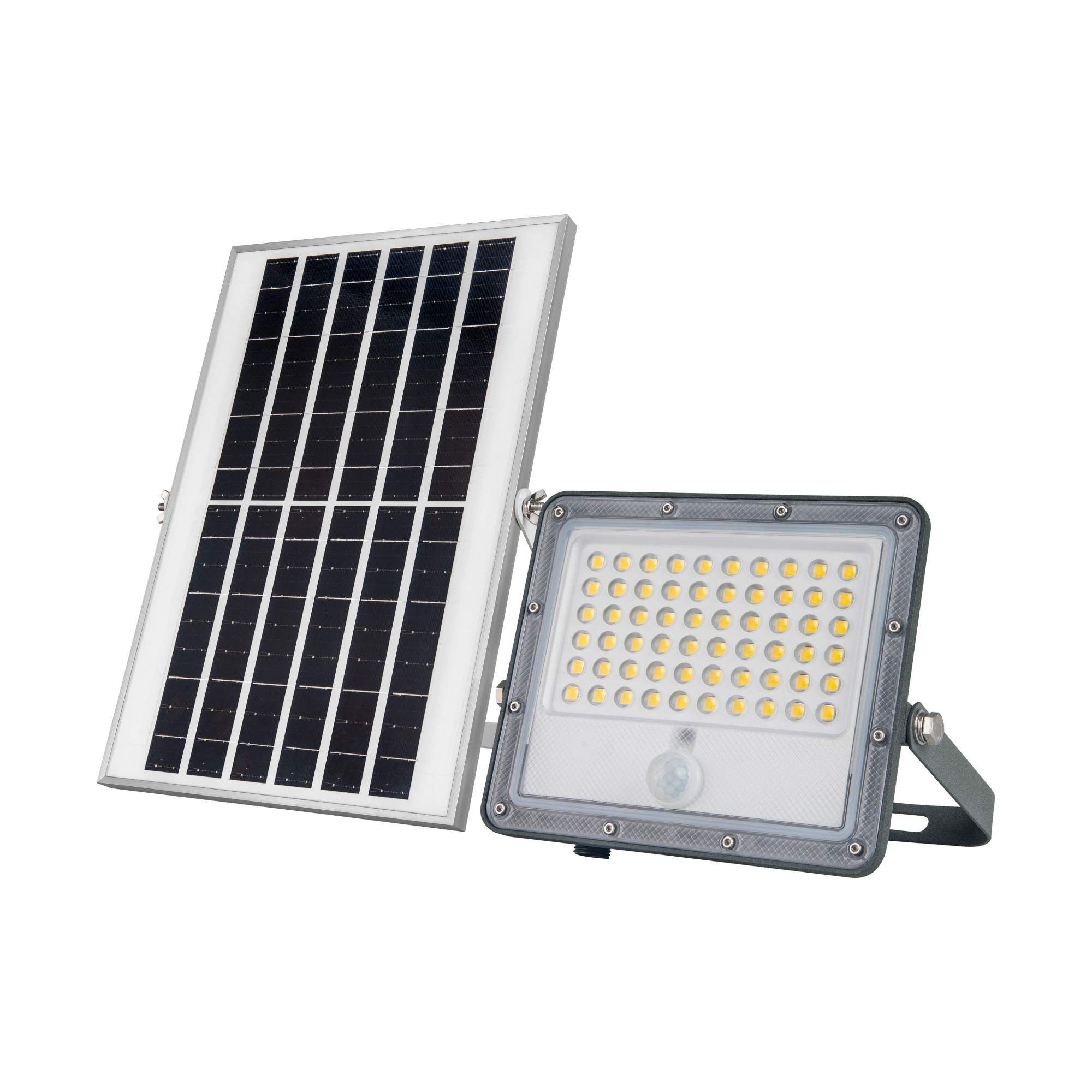 Proyector solar de seguridad 32W - Sensor PIR y mando a distancia - 4000K - IP65