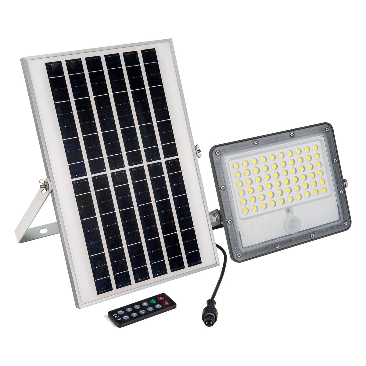 Proyector solar de seguridad 32W - Sensor PIR y mando a distancia - 4000K - IP65