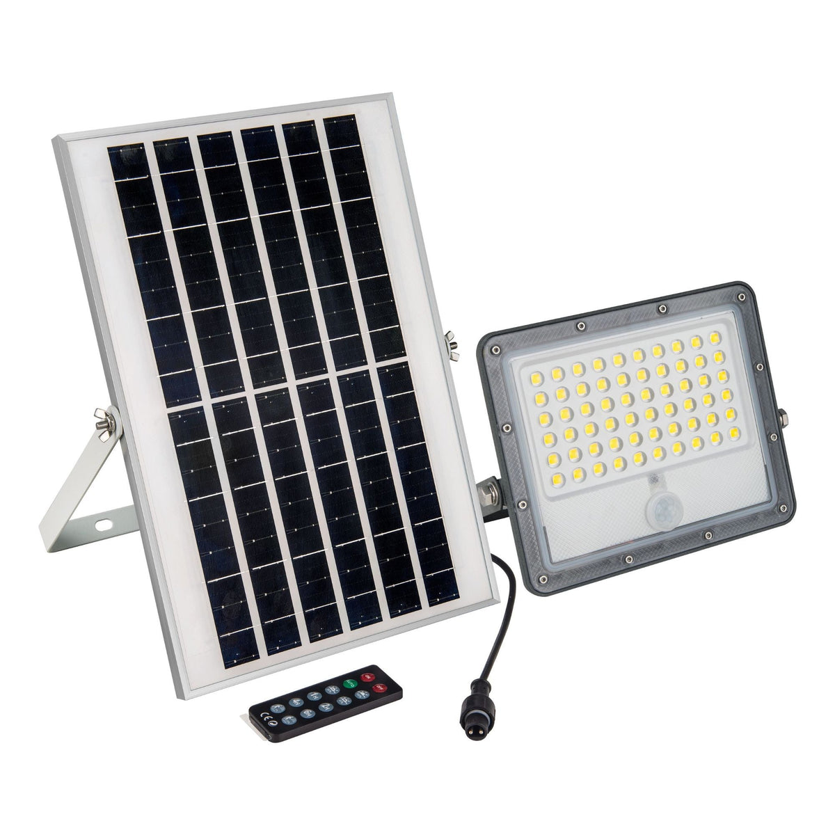 Proyector solar de seguridad 12W - Sensor PIR y mando a distancia - 4000K - IP65