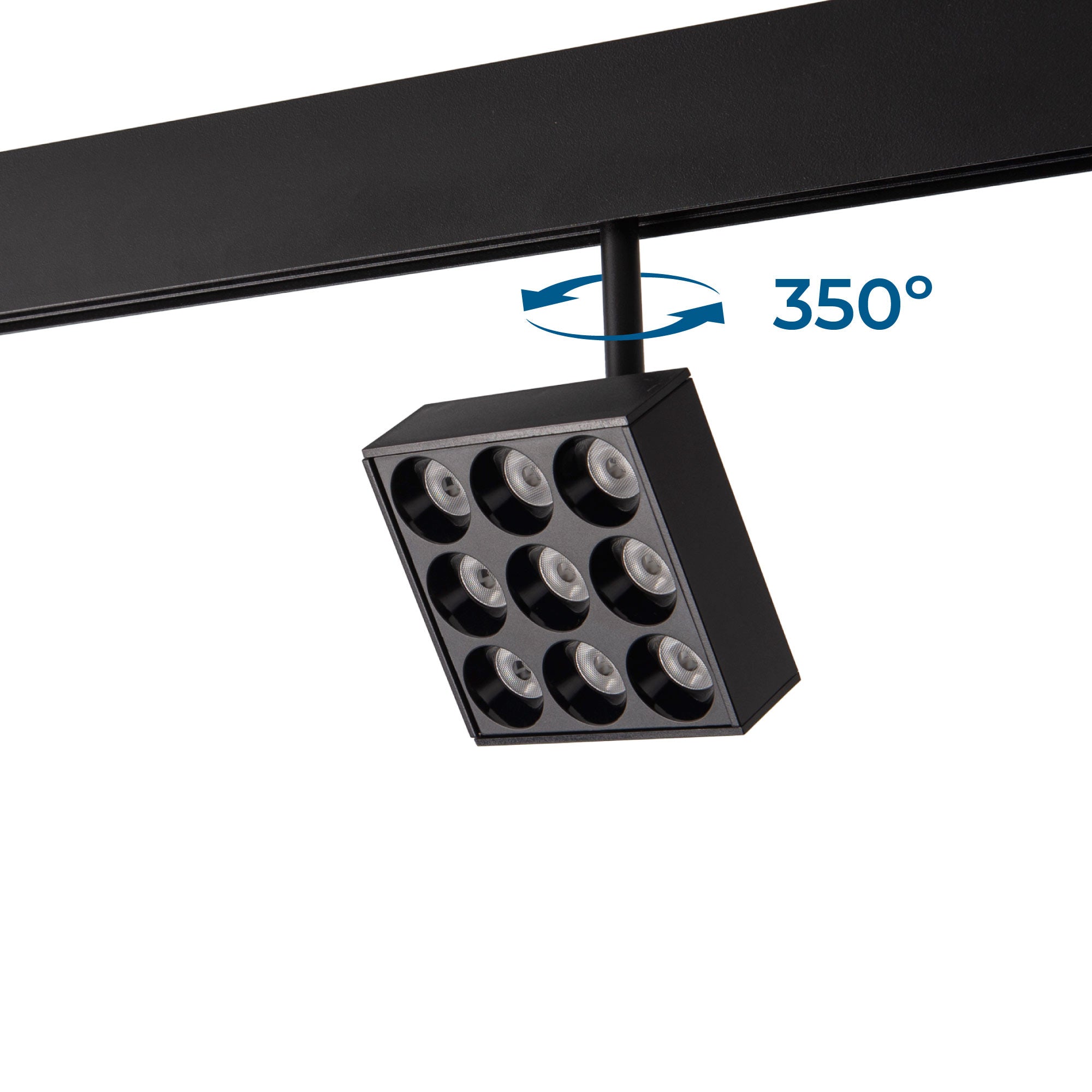 Luminaria cuadrada LED para carril magnético 48V - 9W - CRI90 - UGR18 - OSRAM