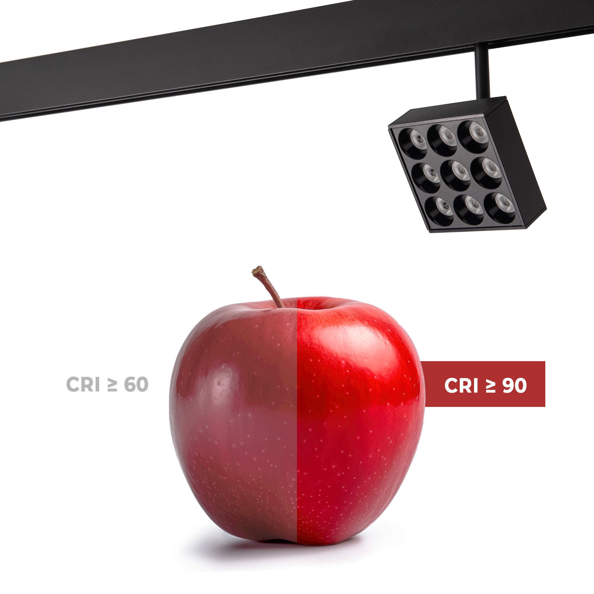 Luminaria cuadrada LED para carril magnético 48V - 9W - CRI90 - UGR18 - OSRAM