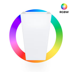 Macetero cuadrado LED RGBW - 24W - Recargable - Mando a distancia