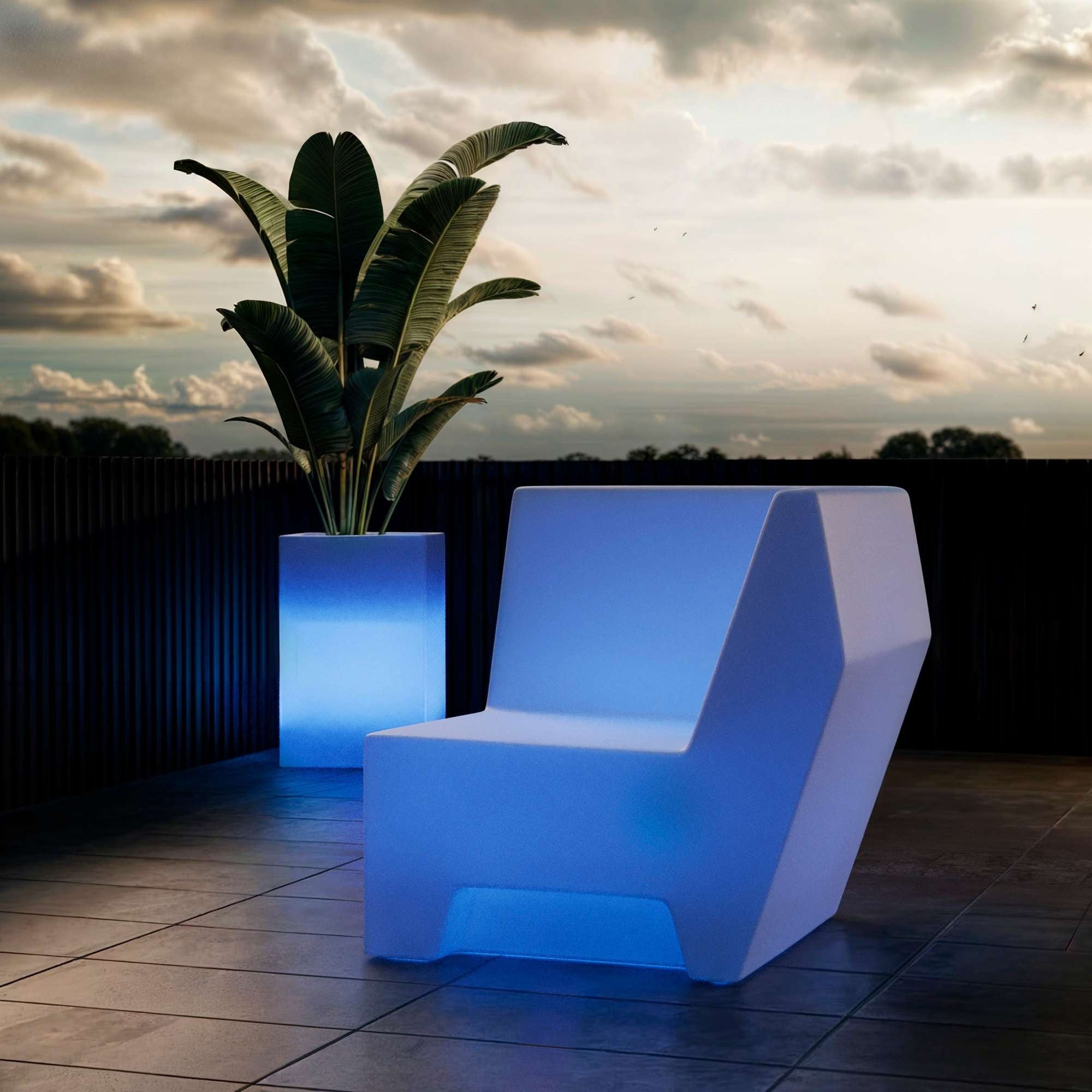 Asiento luminoso LED RGBW - 16W - Recargable - IP65