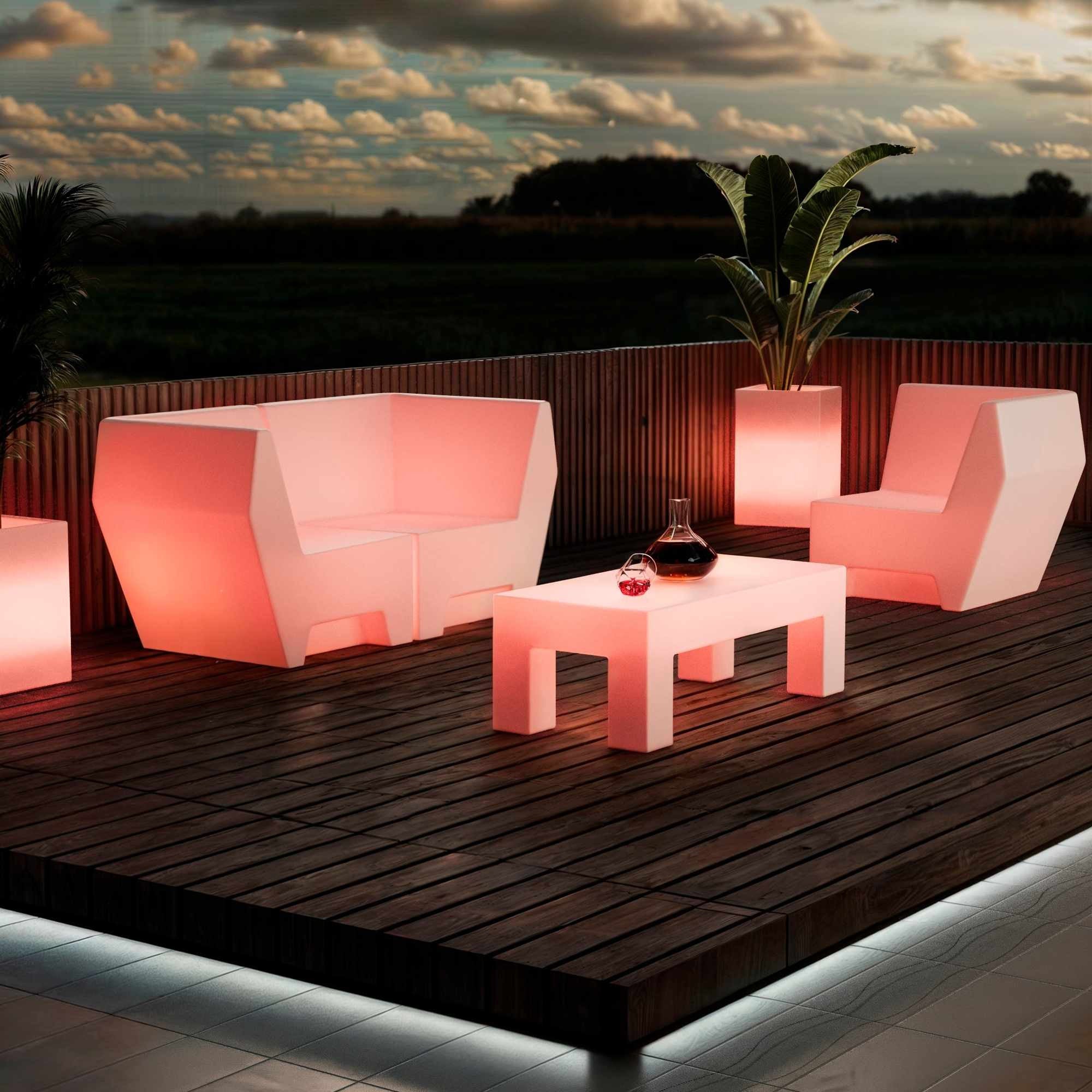 Mesa de centro LED RGBW - 20W - Recargable