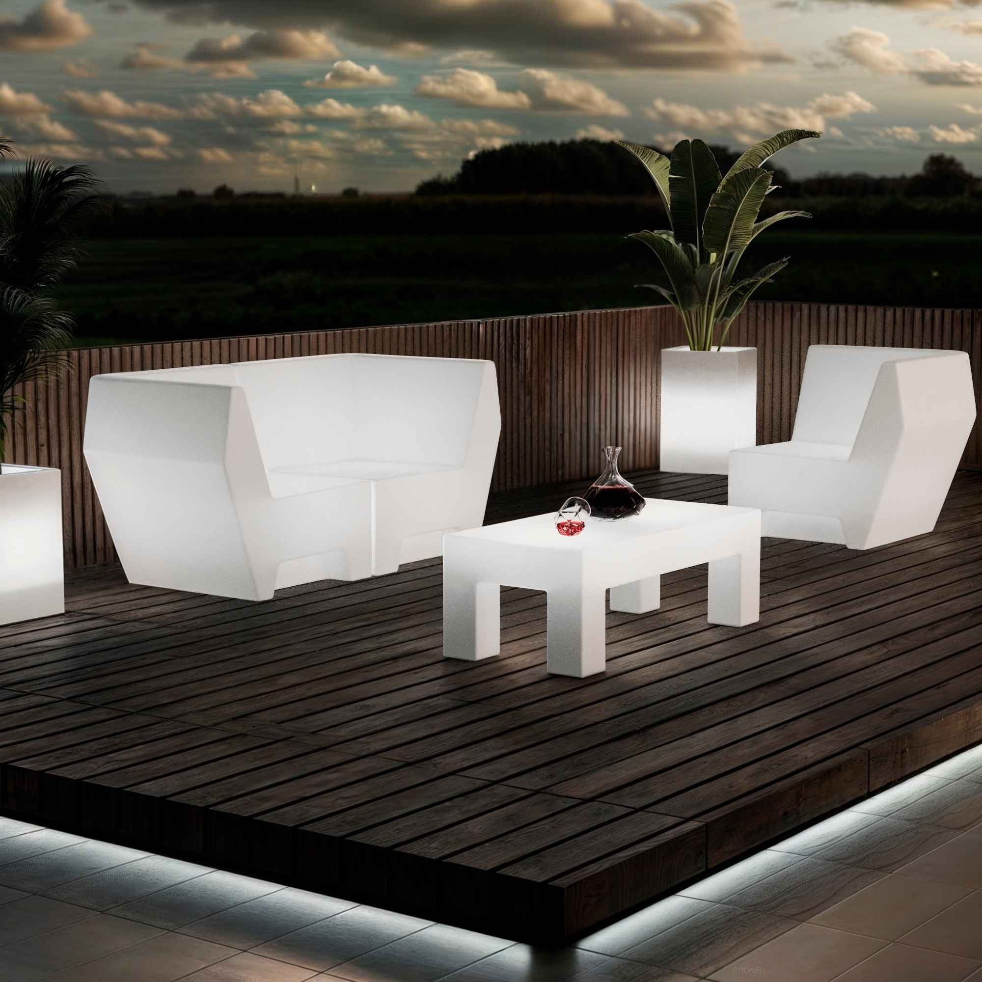 Mesa de centro LED RGBW - 20W - Recargable