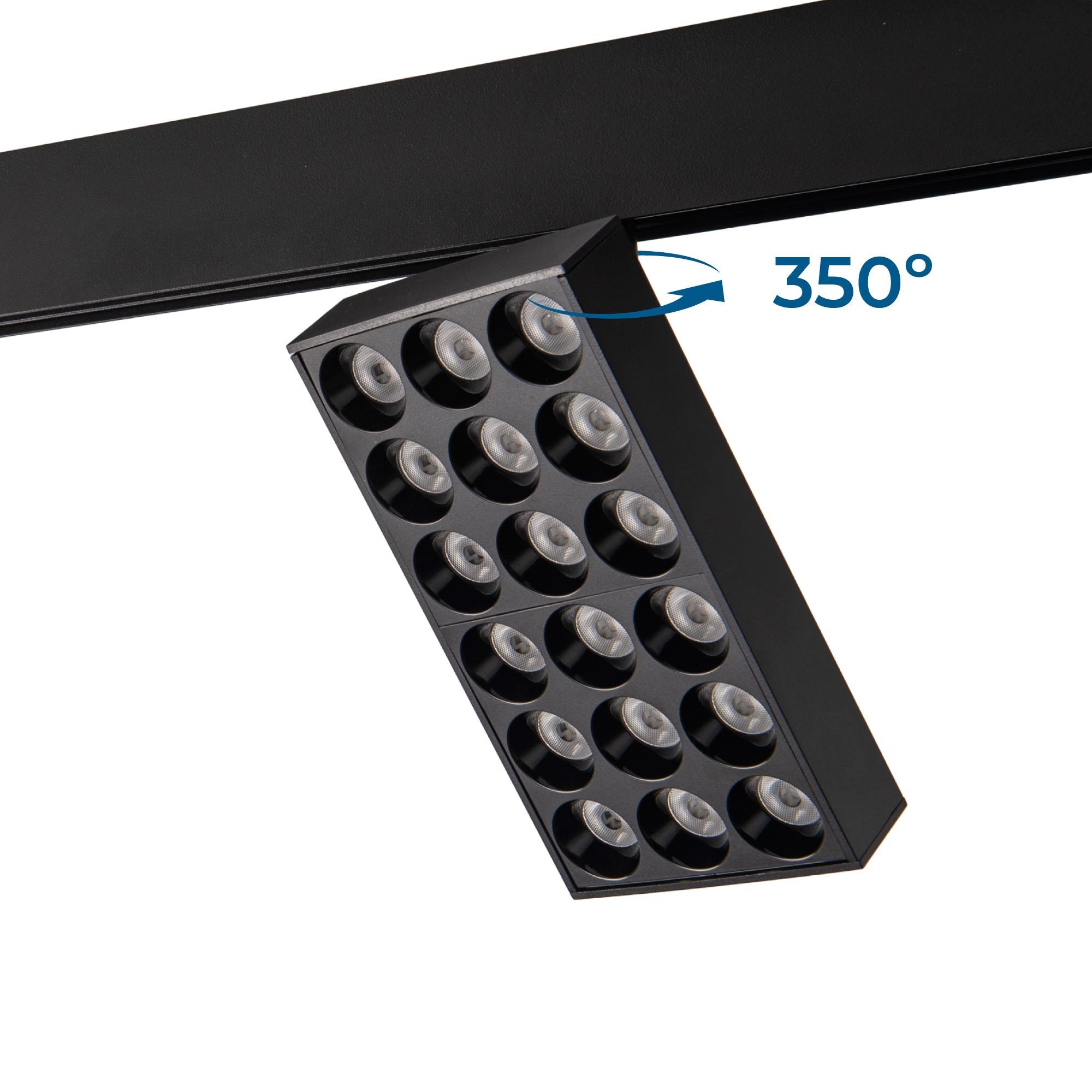 Luminaria cuadrada LED para carril magnético 48V - 18W - CRI90 - UGR18 - OSRAM