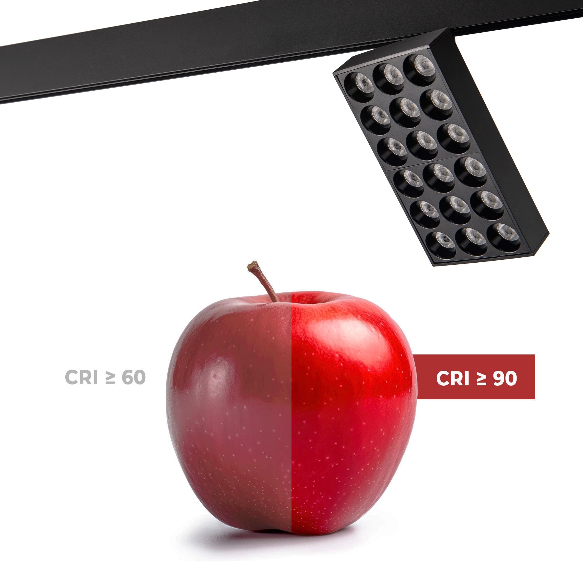 Luminaria cuadrada LED para carril magnético 48V - 18W - CRI90 - UGR18 - OSRAM