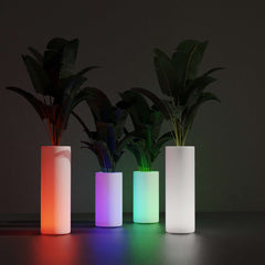 Macetero cilíndrico LED RGBW - 7W - 115 x Ø 40cm - Recargable