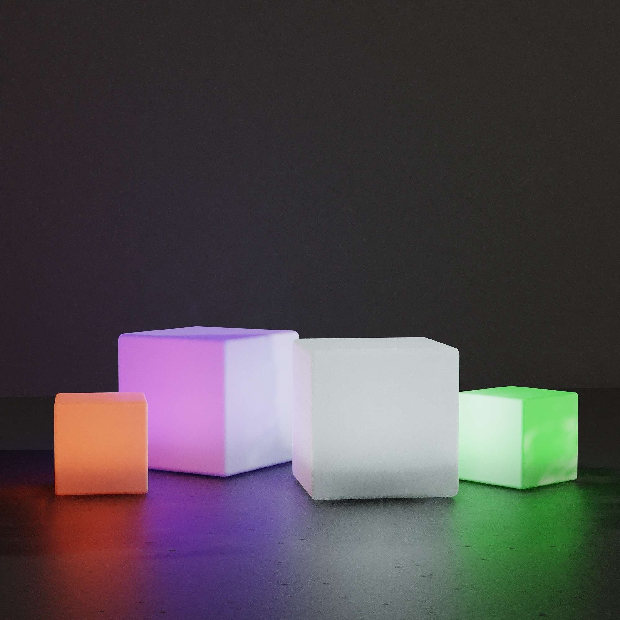 Cubo luminoso LED RGBW - 6W - Recargable