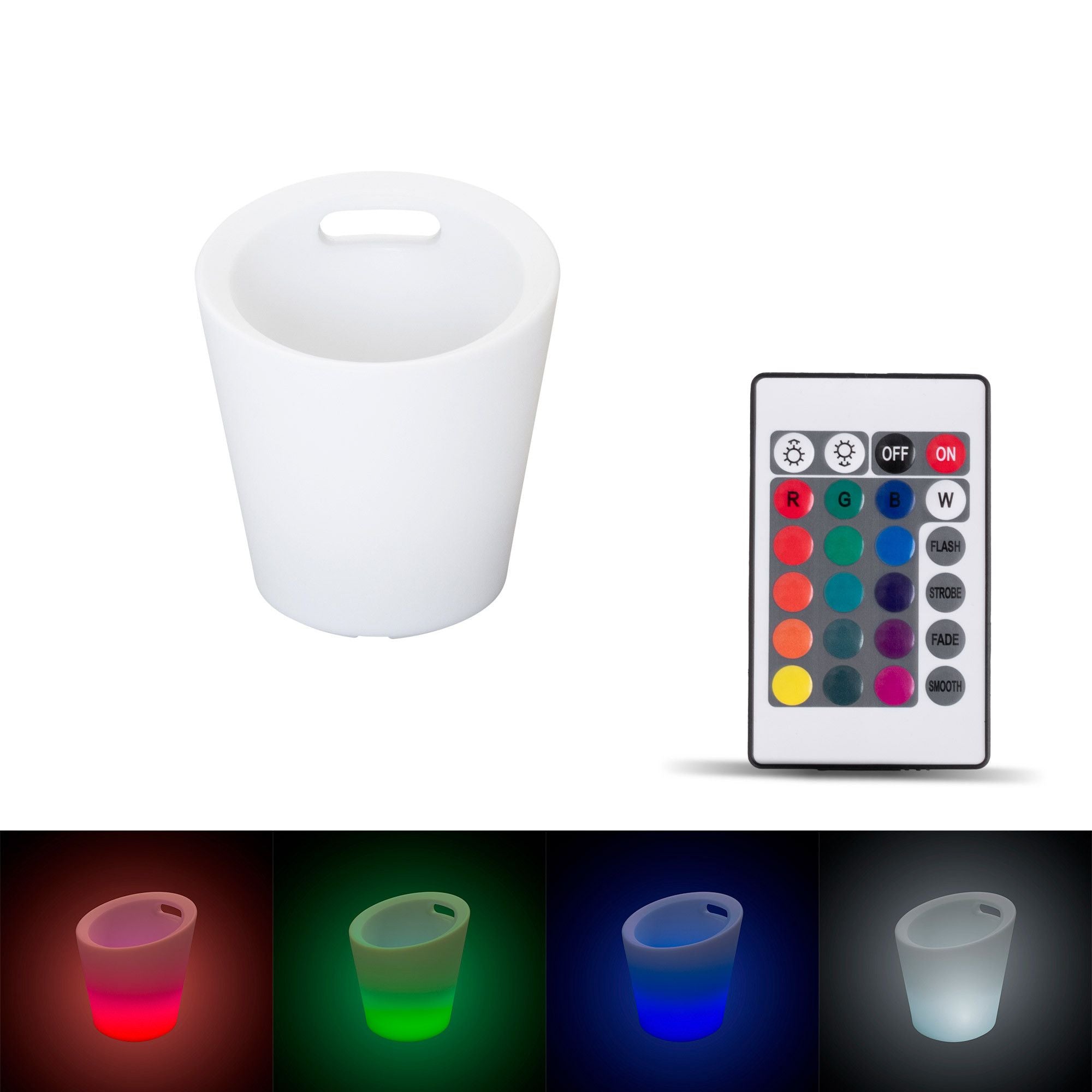 Cubitera LED RGBW - 6W - Ø 29 cm - Recargable