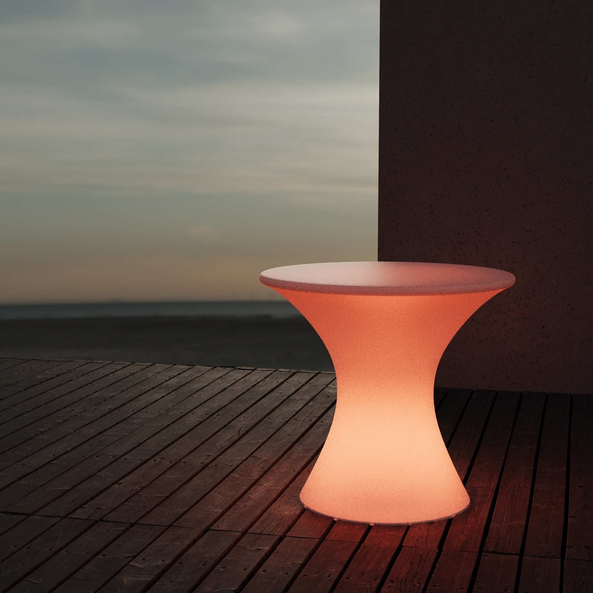 Mesa luminosa LED RGBW - 58 x Ø60 cm - 12W - Recargable