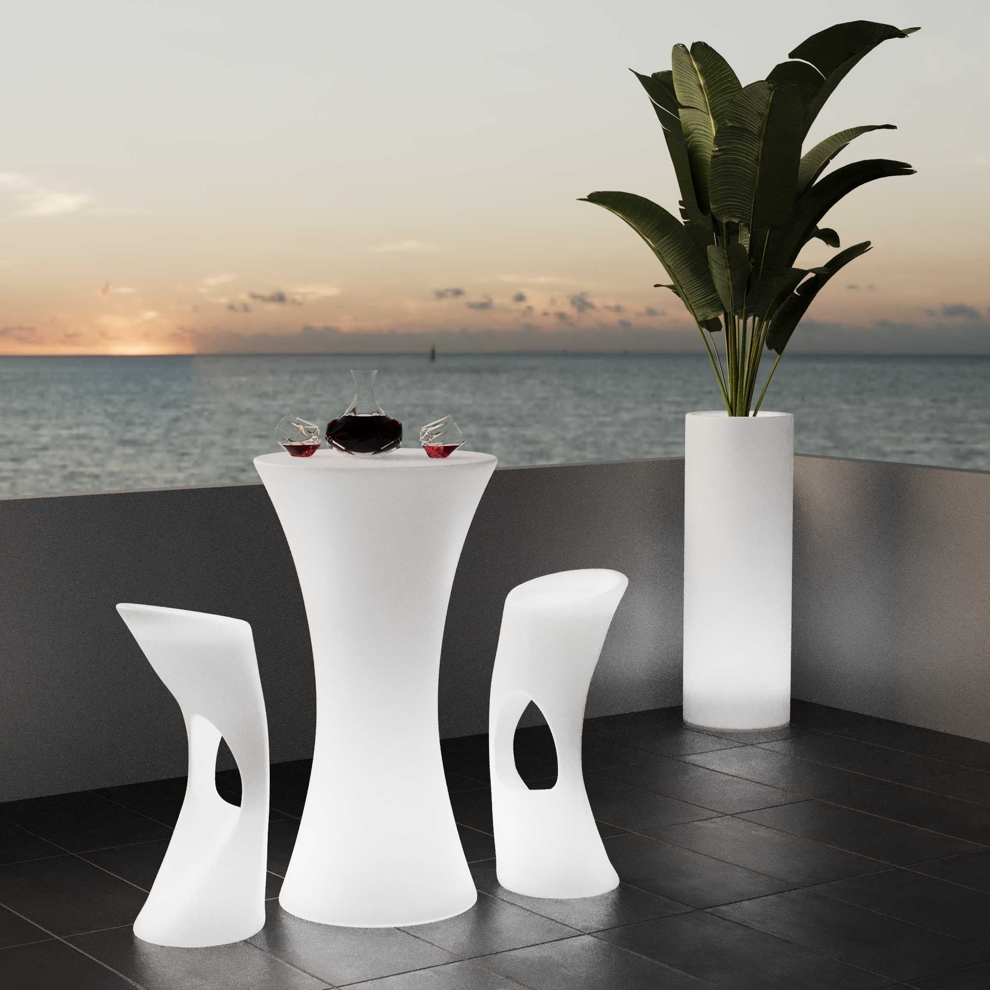 Mesa luminosa LED RGBW - 110 x Ø60 cm - 32W - Recargable