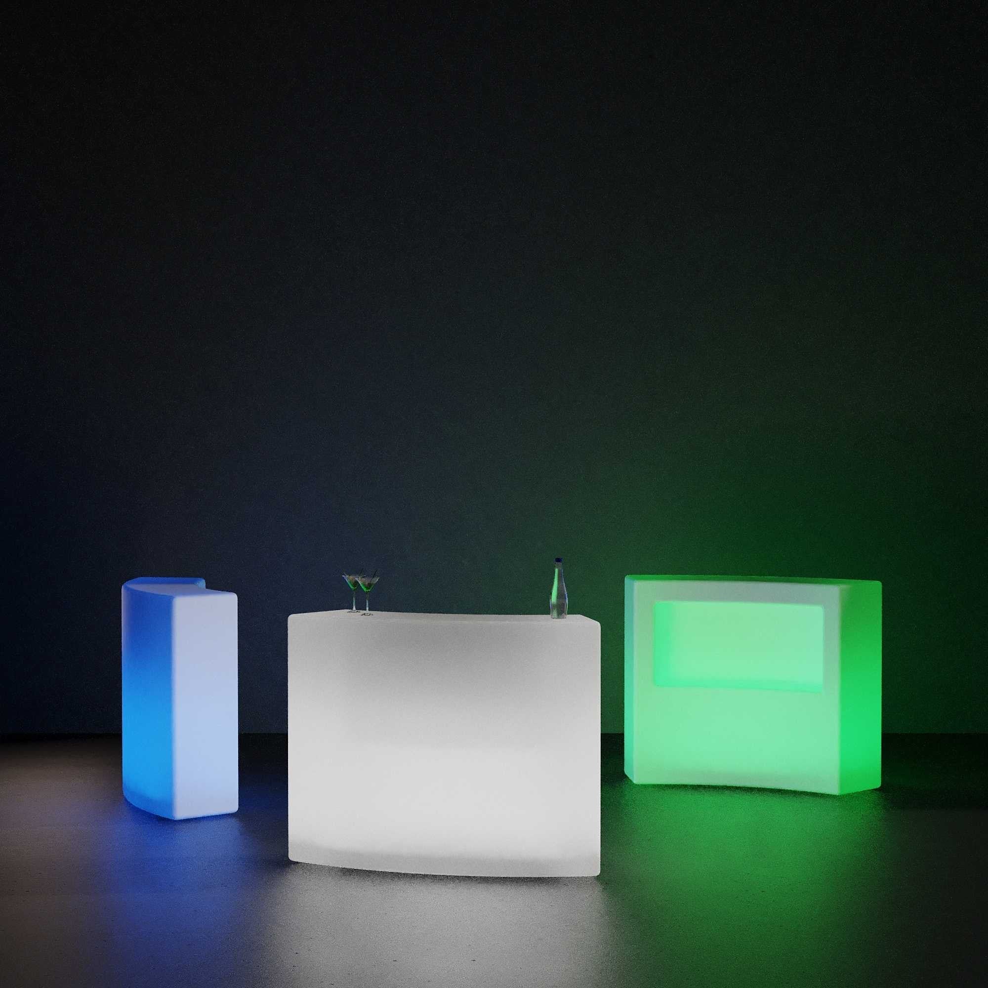Barra de bar LED RGBW - 2 x 5W - Recargable - Diseño curvo