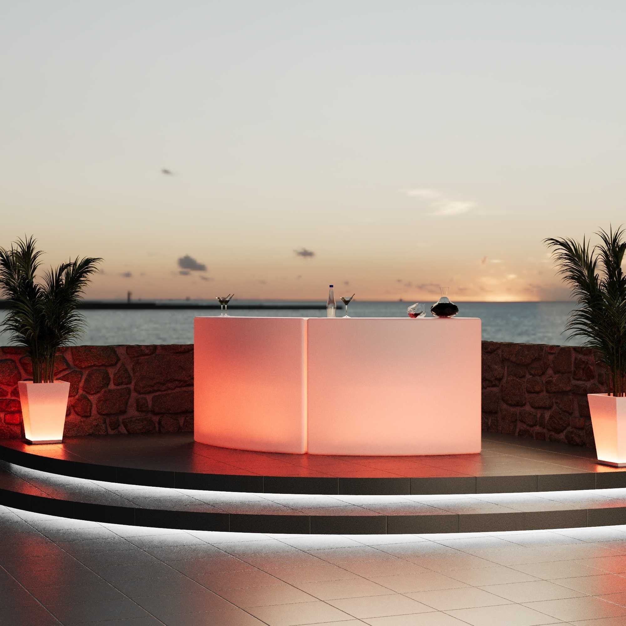 Barra de bar LED RGBW - 2 x 5W - Recargable - Diseño curvo