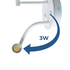 Aplique de pared para lectura "MAR II" - E27 + Foco LED flexible