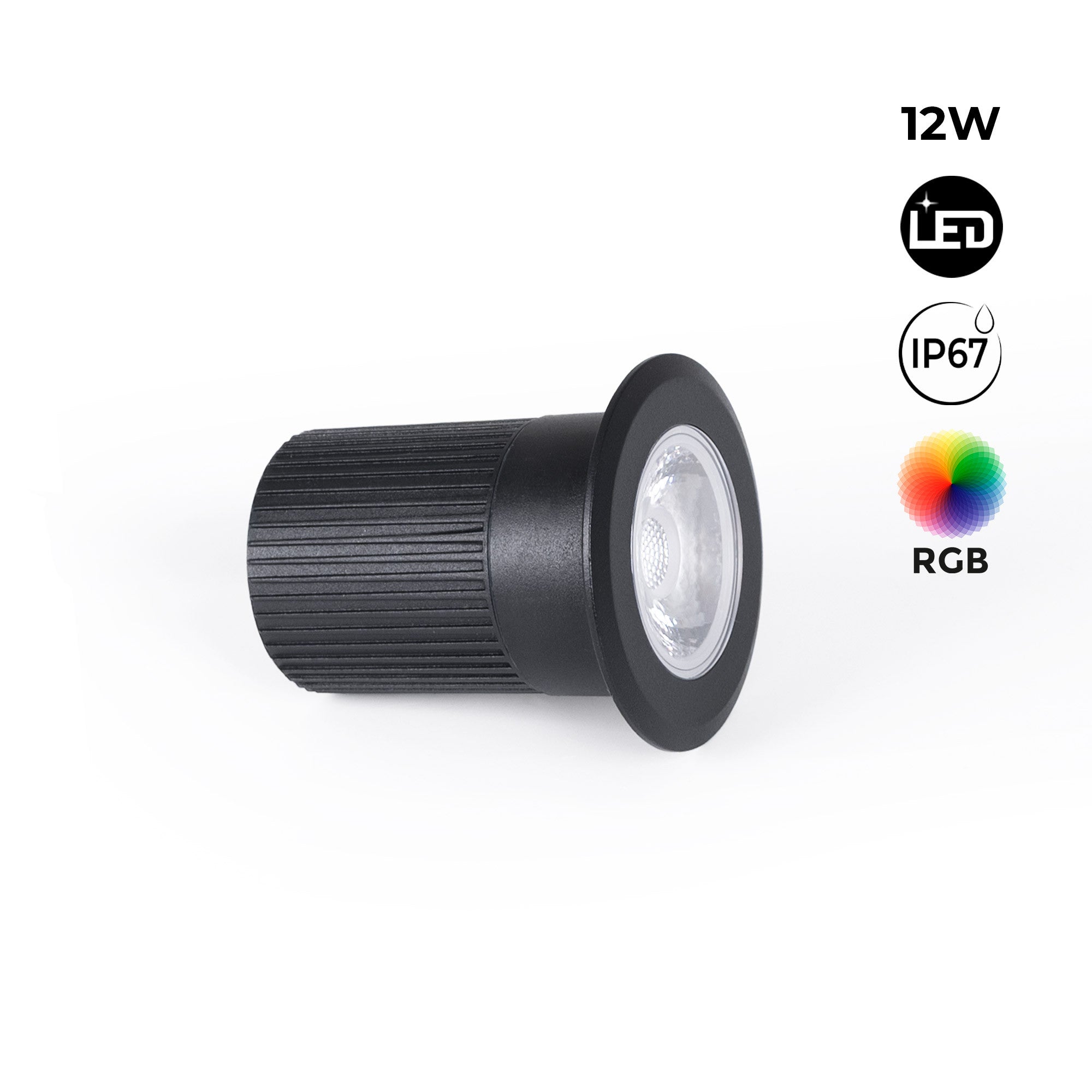 Foco LED empotrable en suelo - RGB - 12W - IP67 - 12VDC
