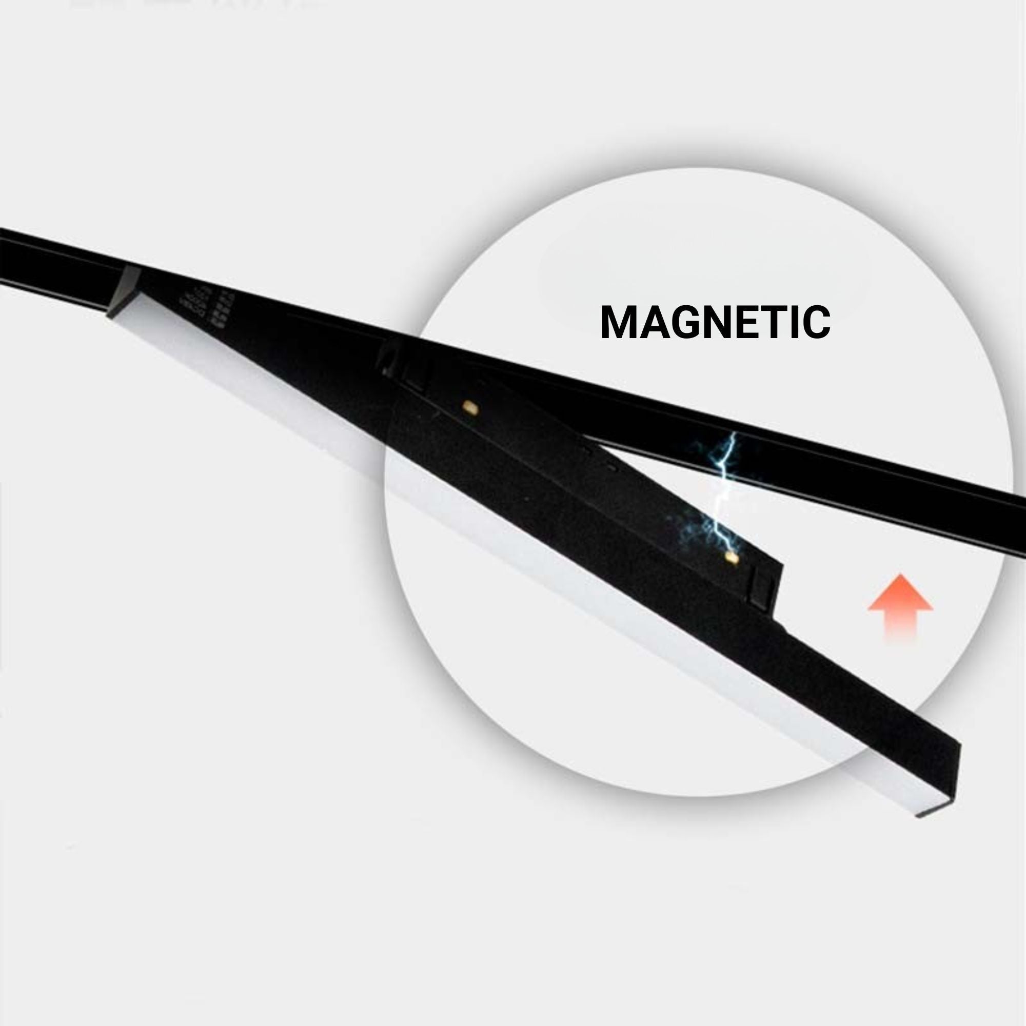 Carril magnético empotrable - Plástico - 20 mm - 48V - 2 m