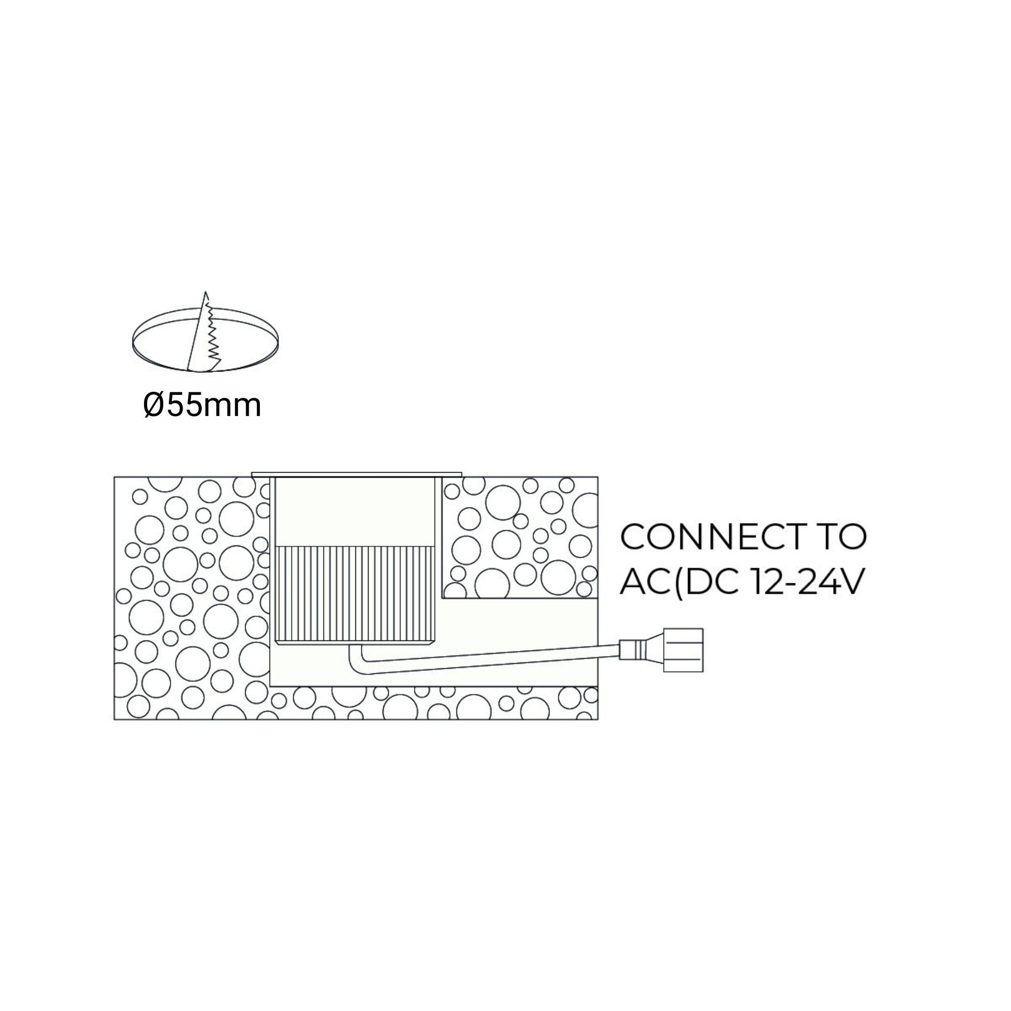 Foco LED empotrable en suelo - RGB - 12W - IP67 - 12VDC