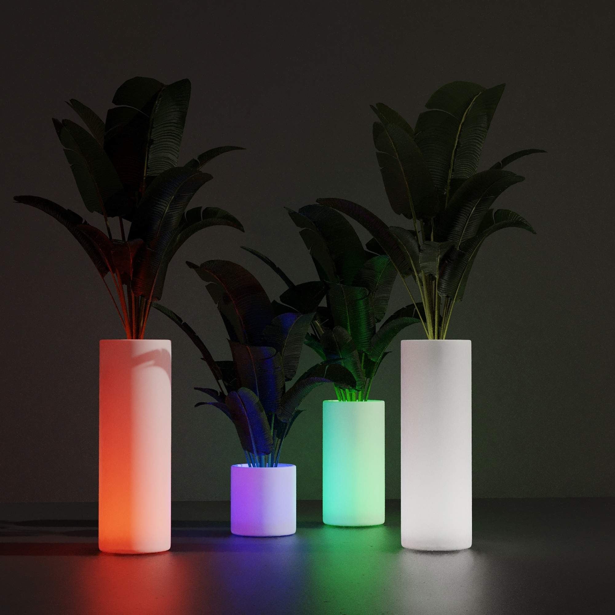 Macetero cilíndrico LED RGBW - 5W - 40 x Ø 40cm - Recargable