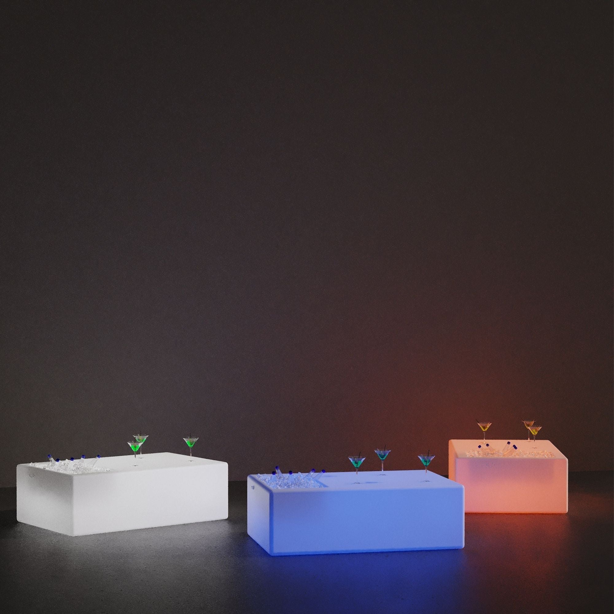 Mesa luminosa LED RGBW con bandeja para hielo  - 24W - Recargable