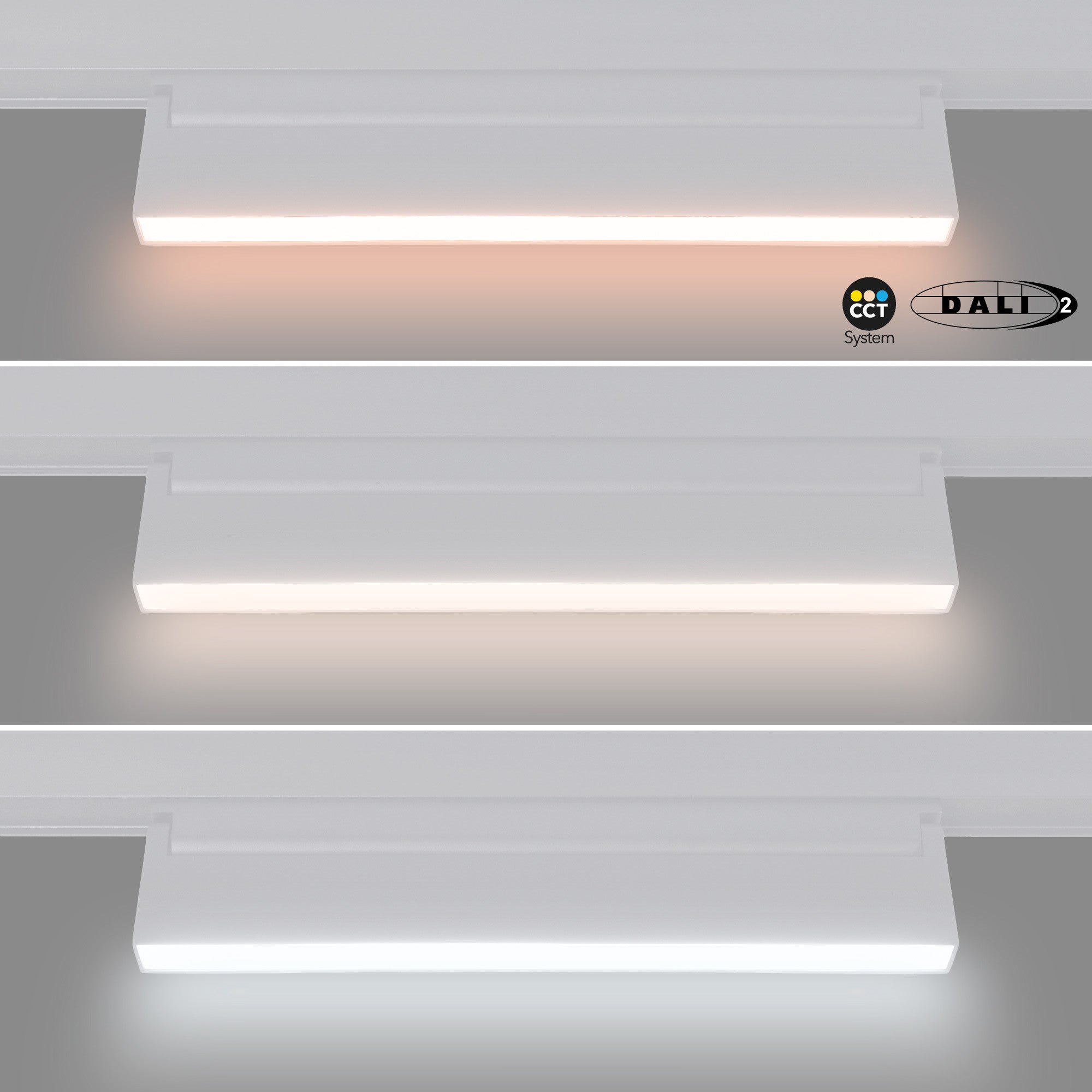 Foco lineal opal orientable carril magnético 48V CCT - 18W - DALI-2 regulable