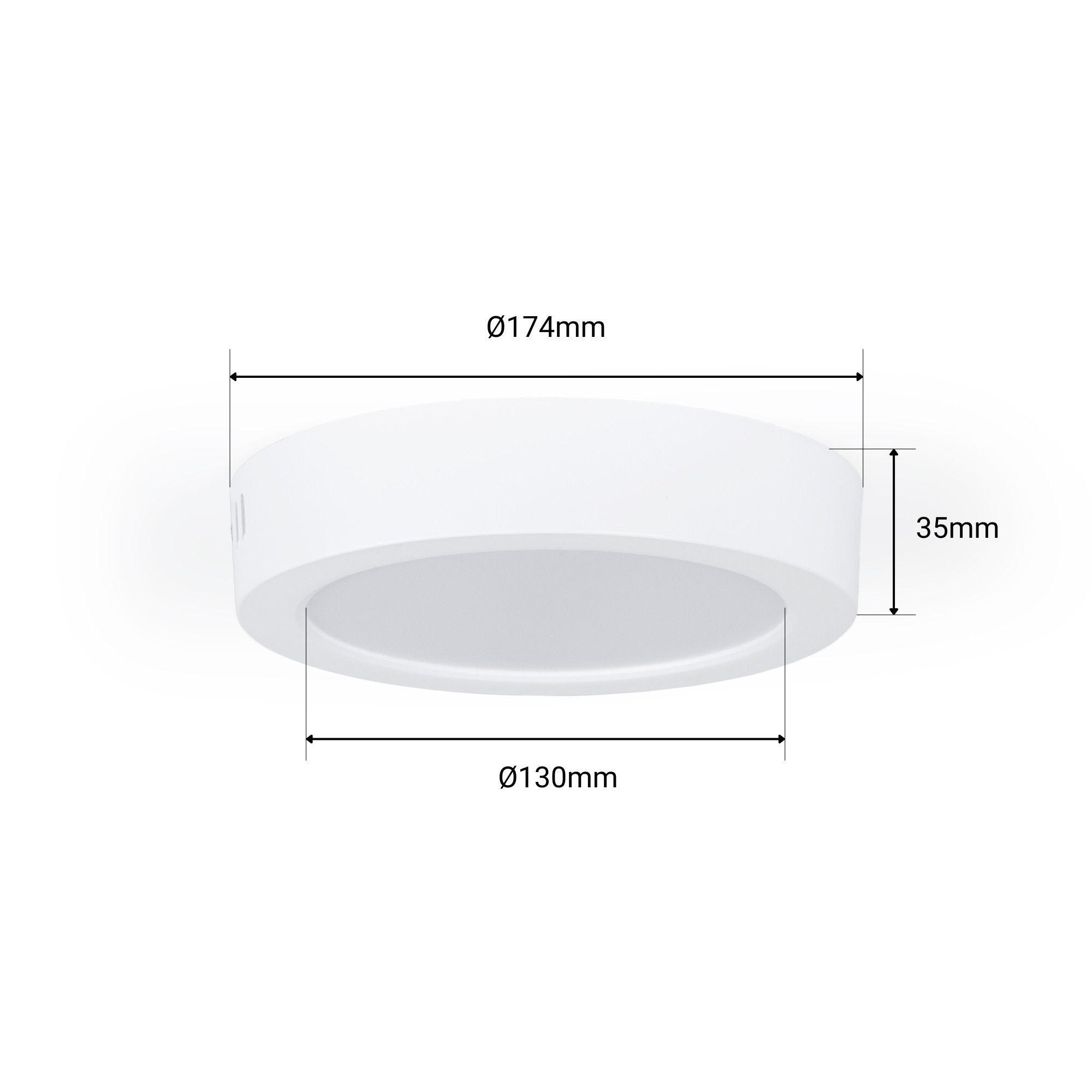 Plafón LED redondo de superficie - 12W - Alta Eficiencia