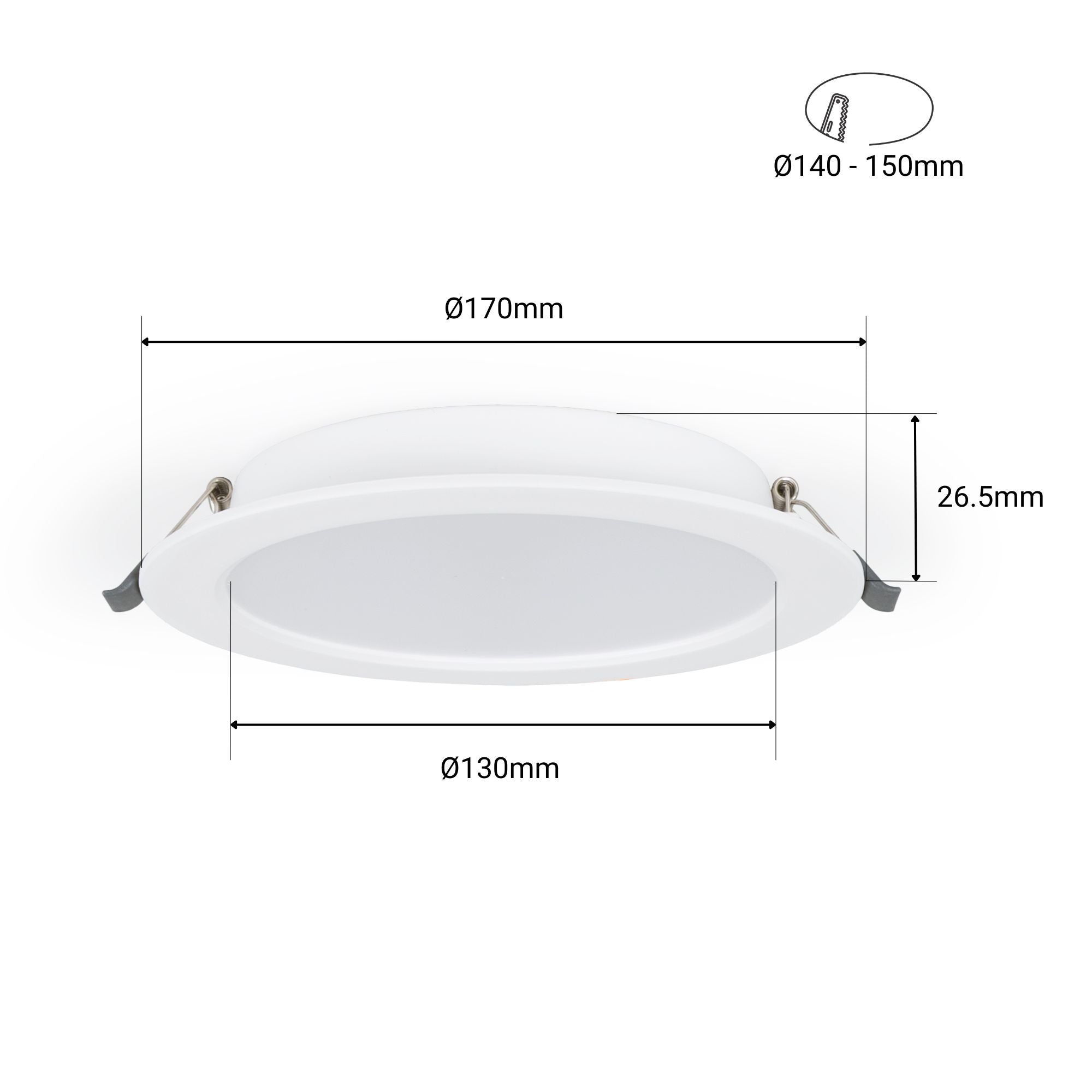 Downlight LED empotrable circular - 15W - Corte Ø140mm