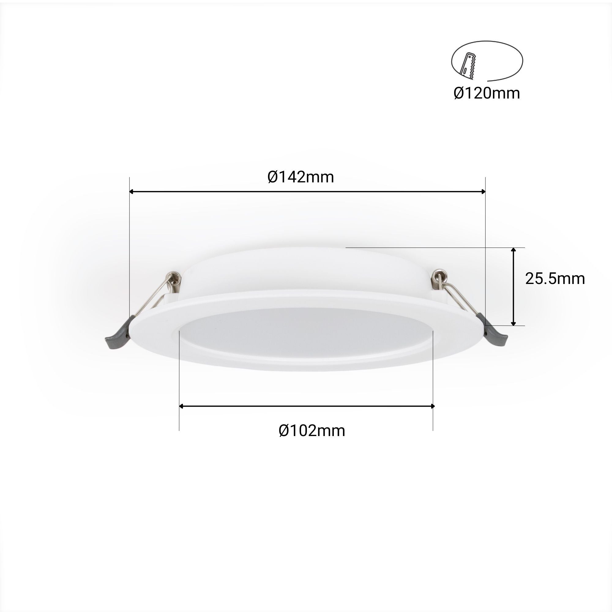 Downlight LED empotrable circular - 9W - Corte Ø110mm