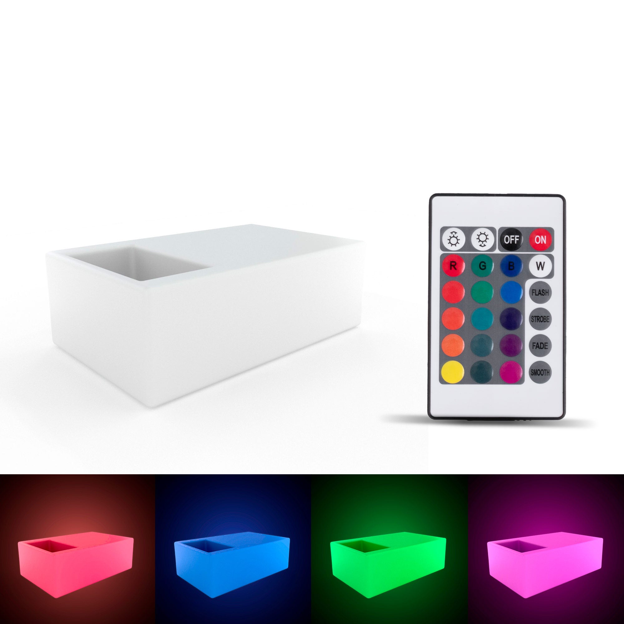 Mesa luminosa LED RGBW con bandeja para hielo  - 24W - Recargable