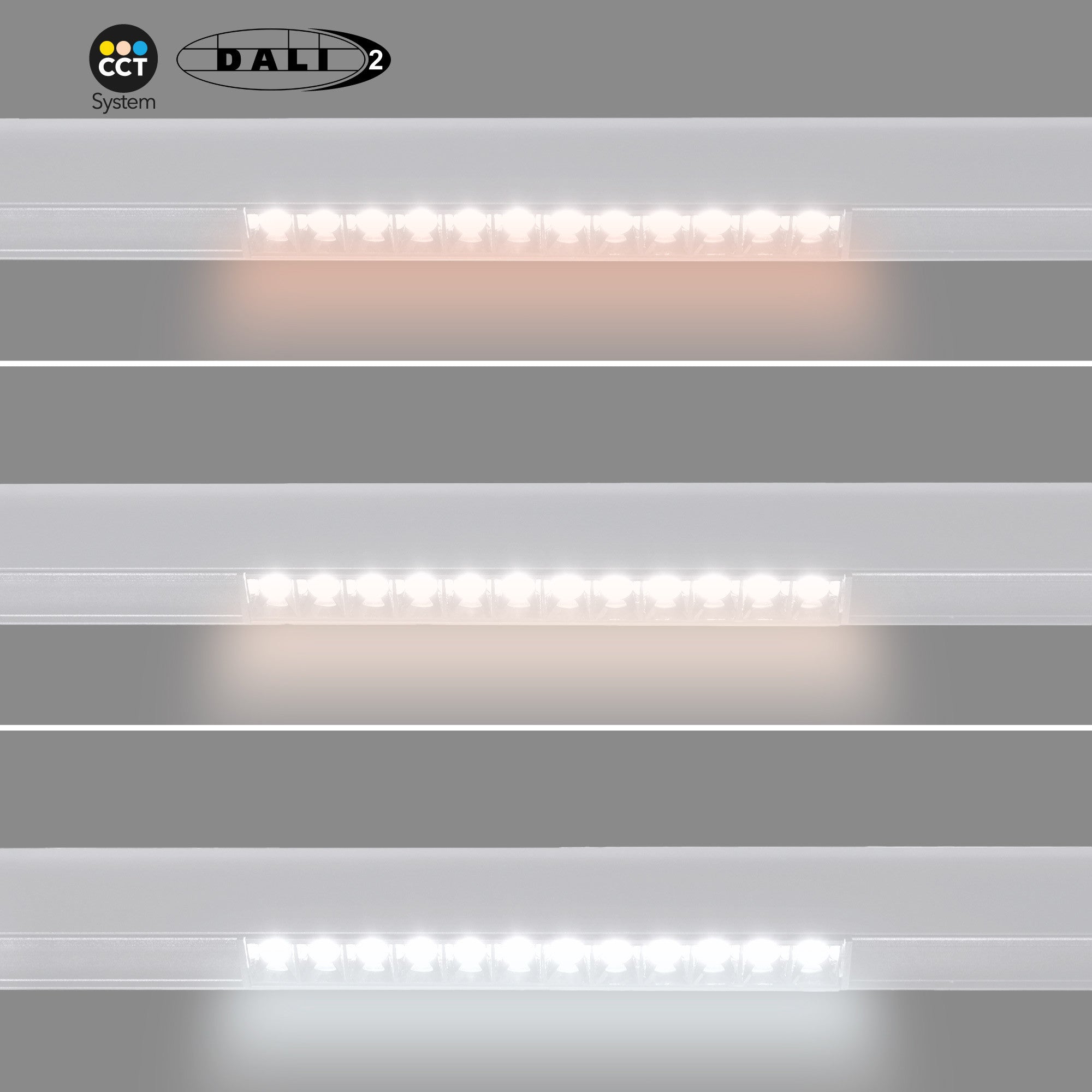 Foco lineal para carril magnético 48V CCT - 12W - DALI-2 regulable - UGR18