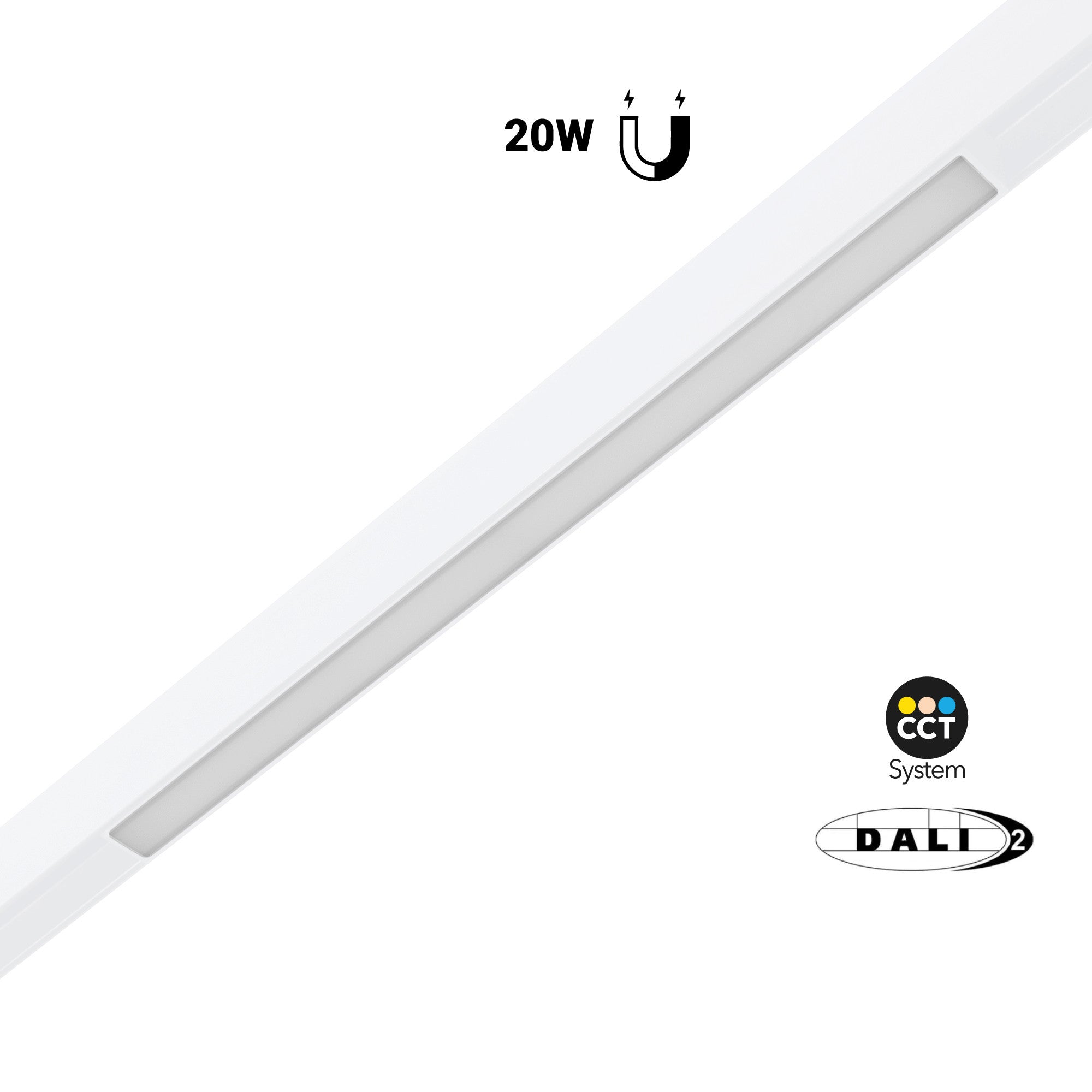 Foco lineal opal carril magnético 48V CCT - 20W - DALI regulable