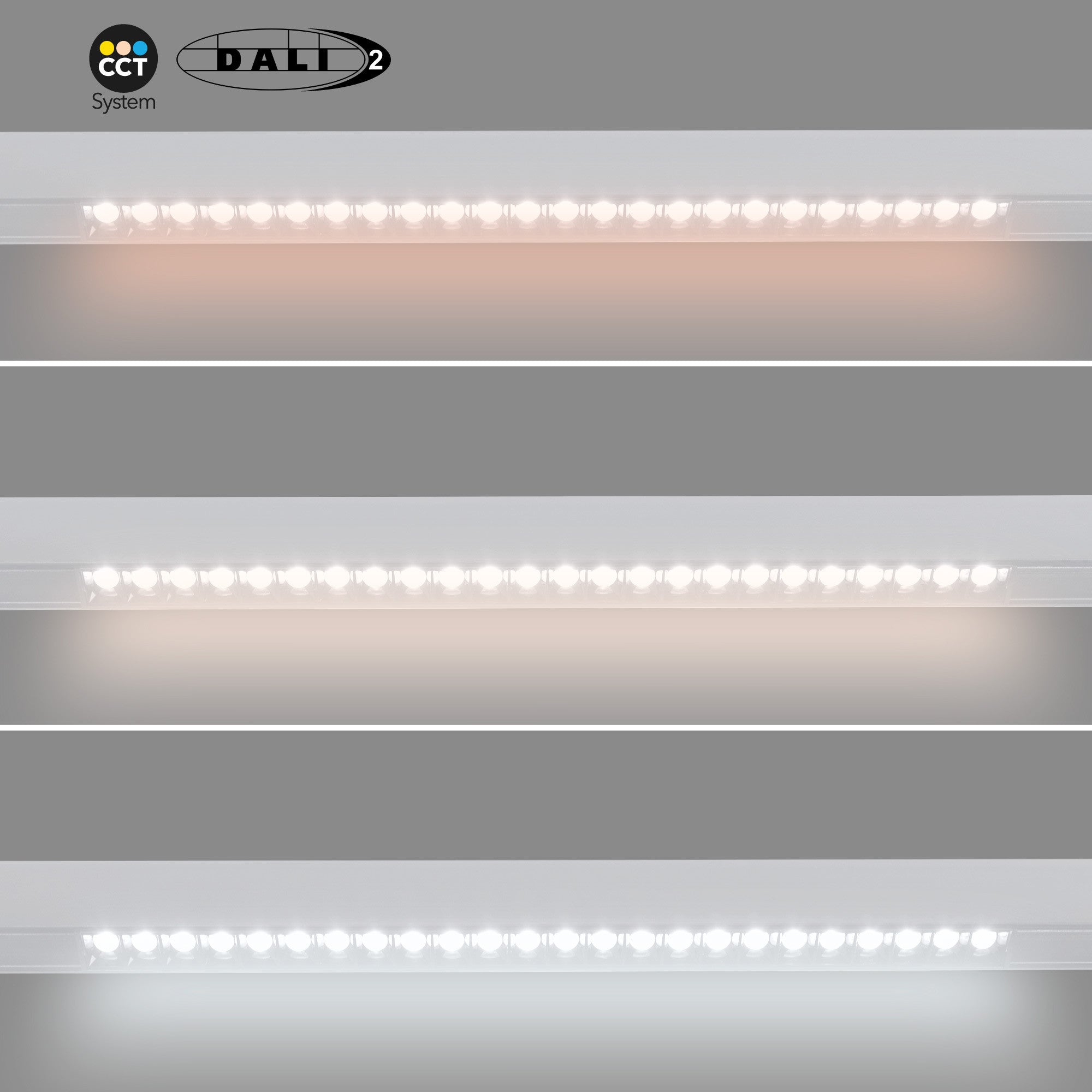 Foco lineal para carril magnético 48V CCT - 20W - Regulación DALI-2 - UGR18