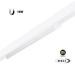 Foco lineal opal orientable carril magnético 48V CCT - 18W - DALI-2 regulable