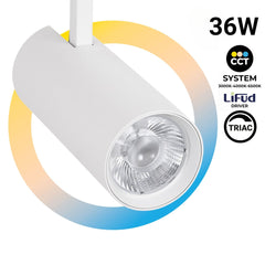 Proyector LED para carril monofásico - 36W - CCT - TRIAC regulable - CRI90