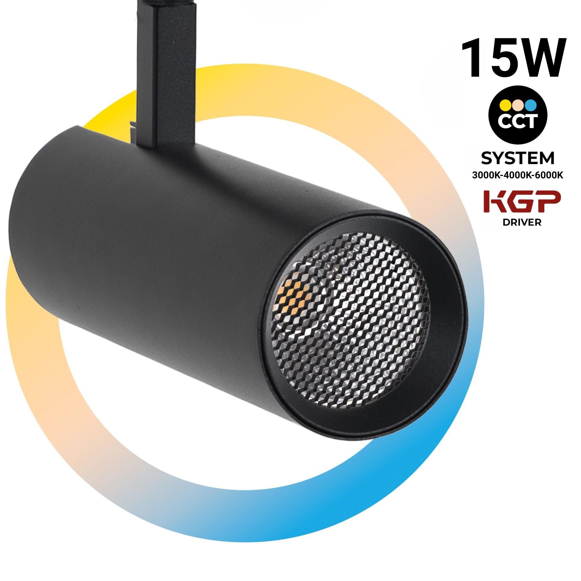 Proyector LED para carril monofásico - CCT - 15W - CRI 90 - Driver KGP