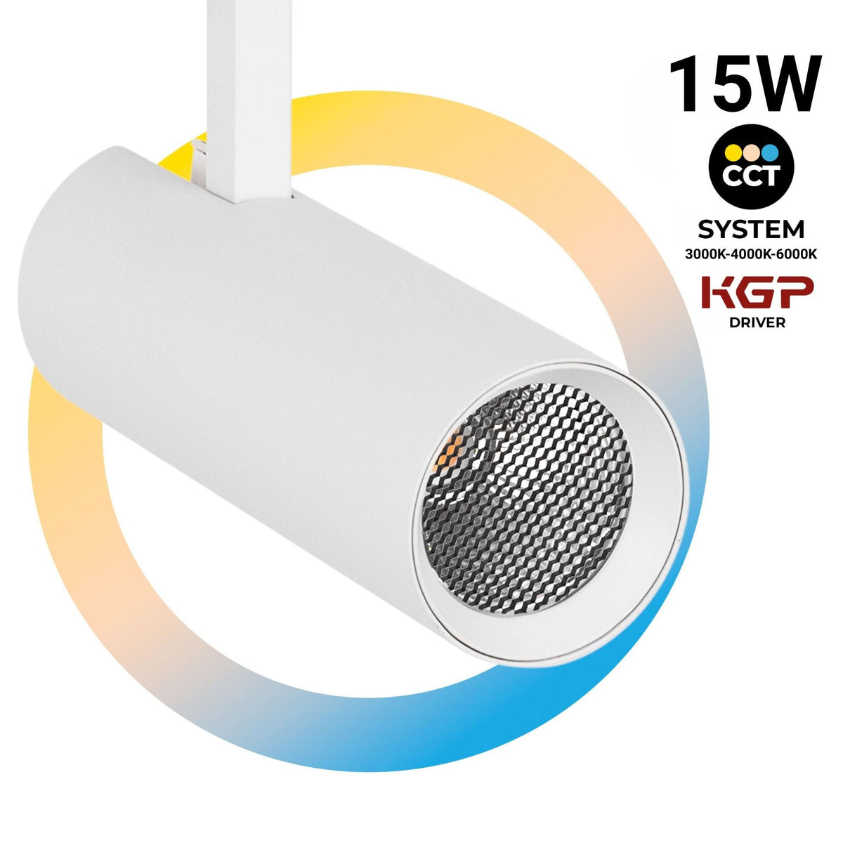 Proyector LED para carril monofásico - CCT - 15W - CRI 90 - Driver KGP