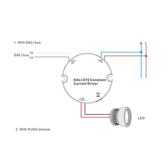 Driver regulable DALI DT6 NFC monocolor 220-240V - Salida 10-42V DC - 15W- 200-700mA