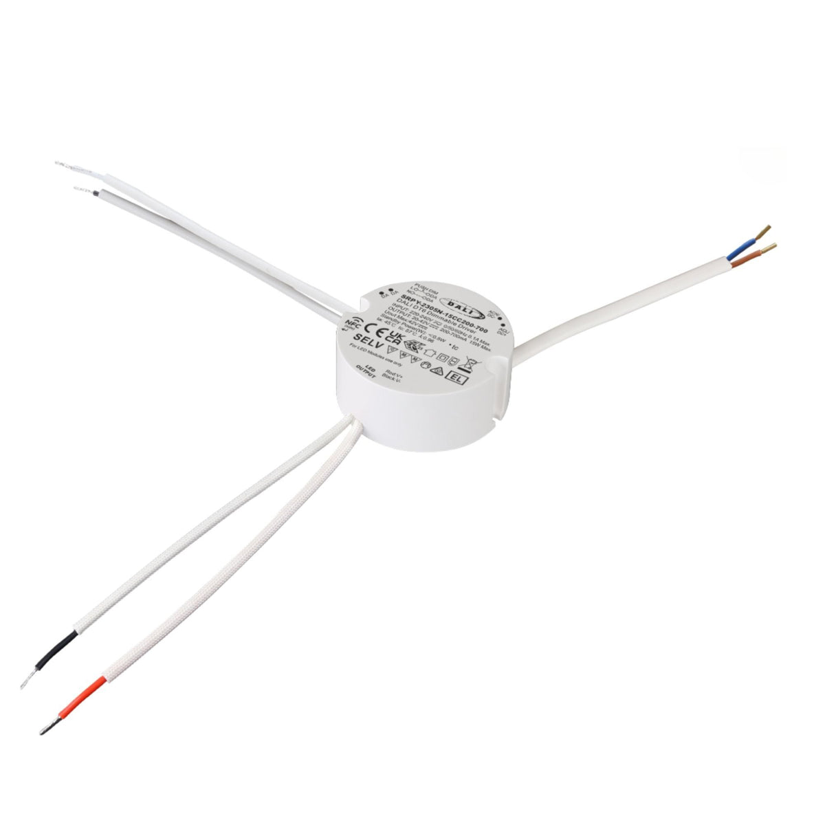 Driver regulable DALI DT6 NFC monocolor 220-240V - Salida 10-42V DC - 15W- 200-700mA
