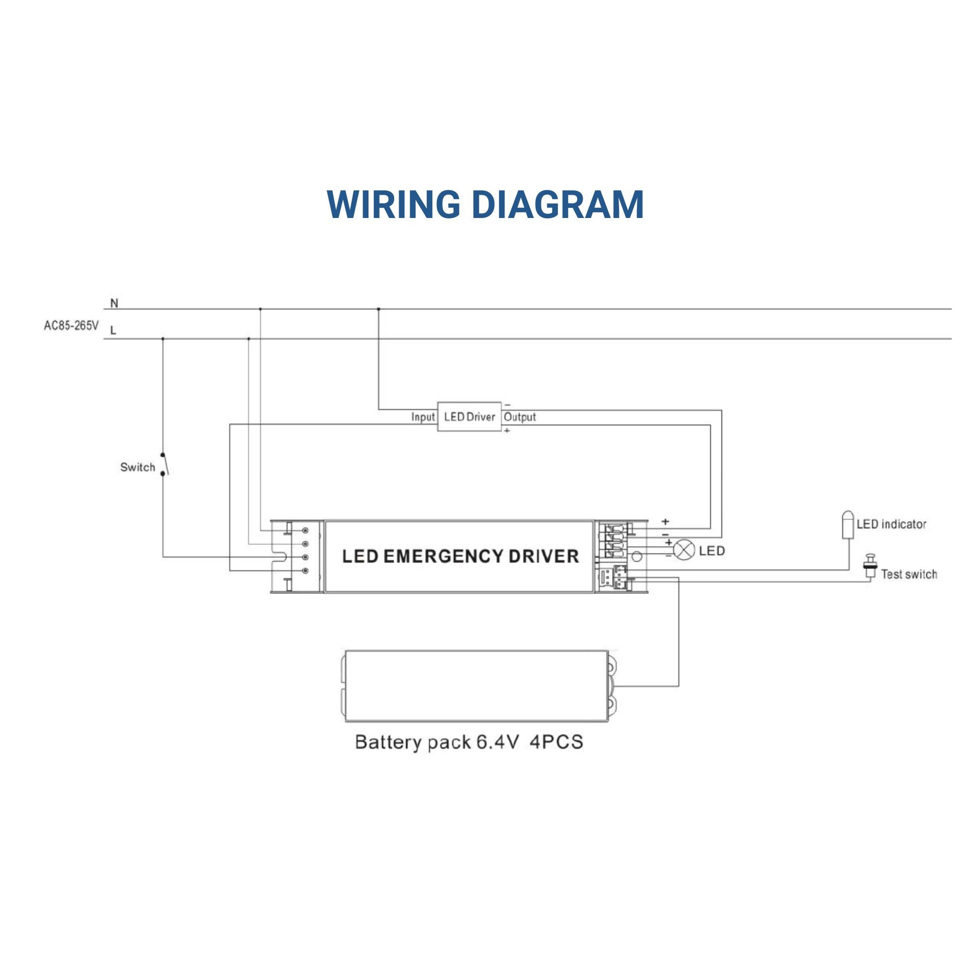 Driver LED para emergencia - Salida 3W - 3h autonomía - Luz 24/100W