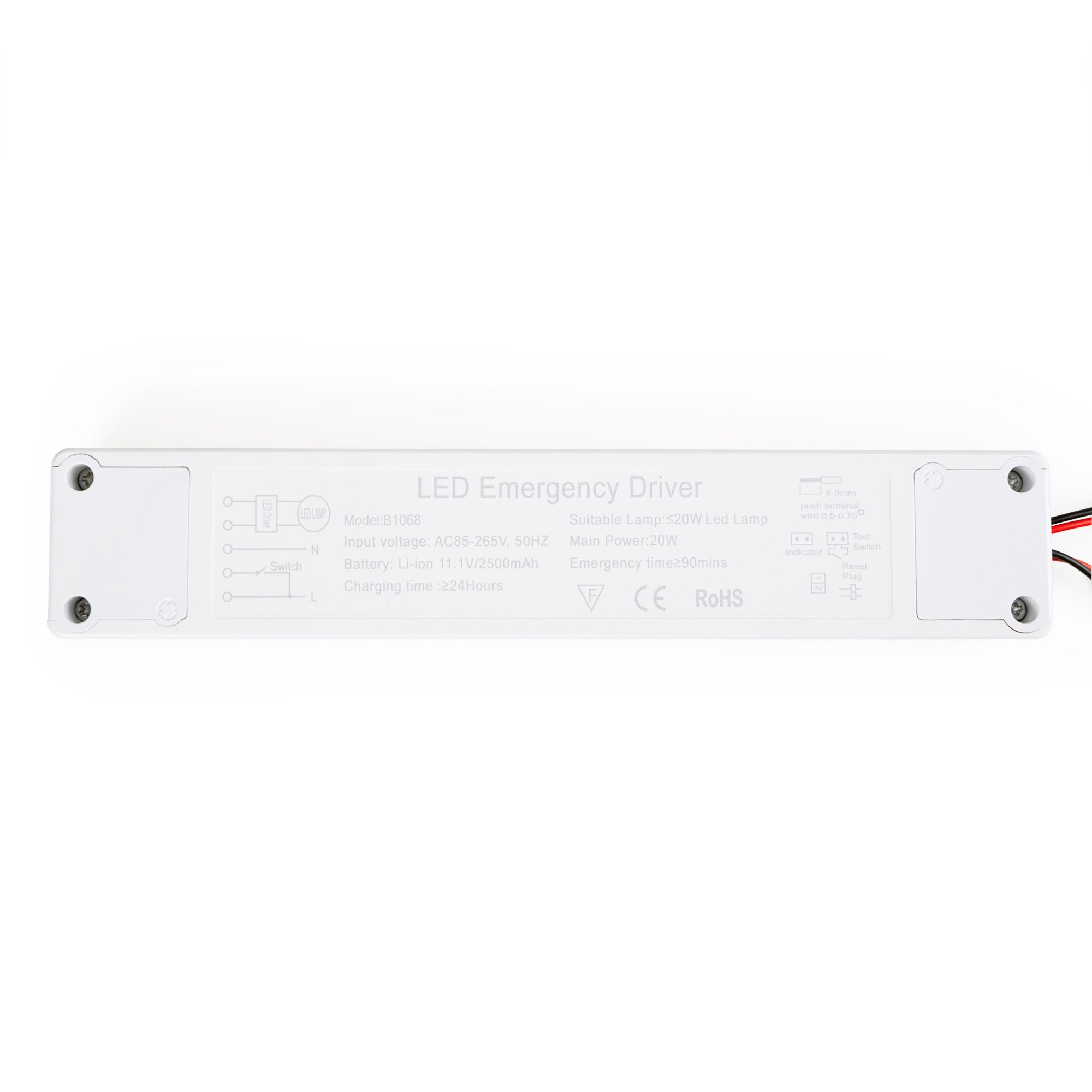 Driver LED para emergencia - Salida 3-20W - 2h autonomía - Luz 3-20W