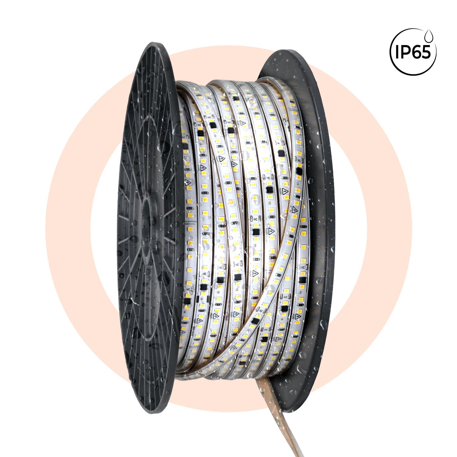Tira LED 220V AC - Monocolor - 8W/m - 10mm - IP65 - 50 metros - 120ch/m