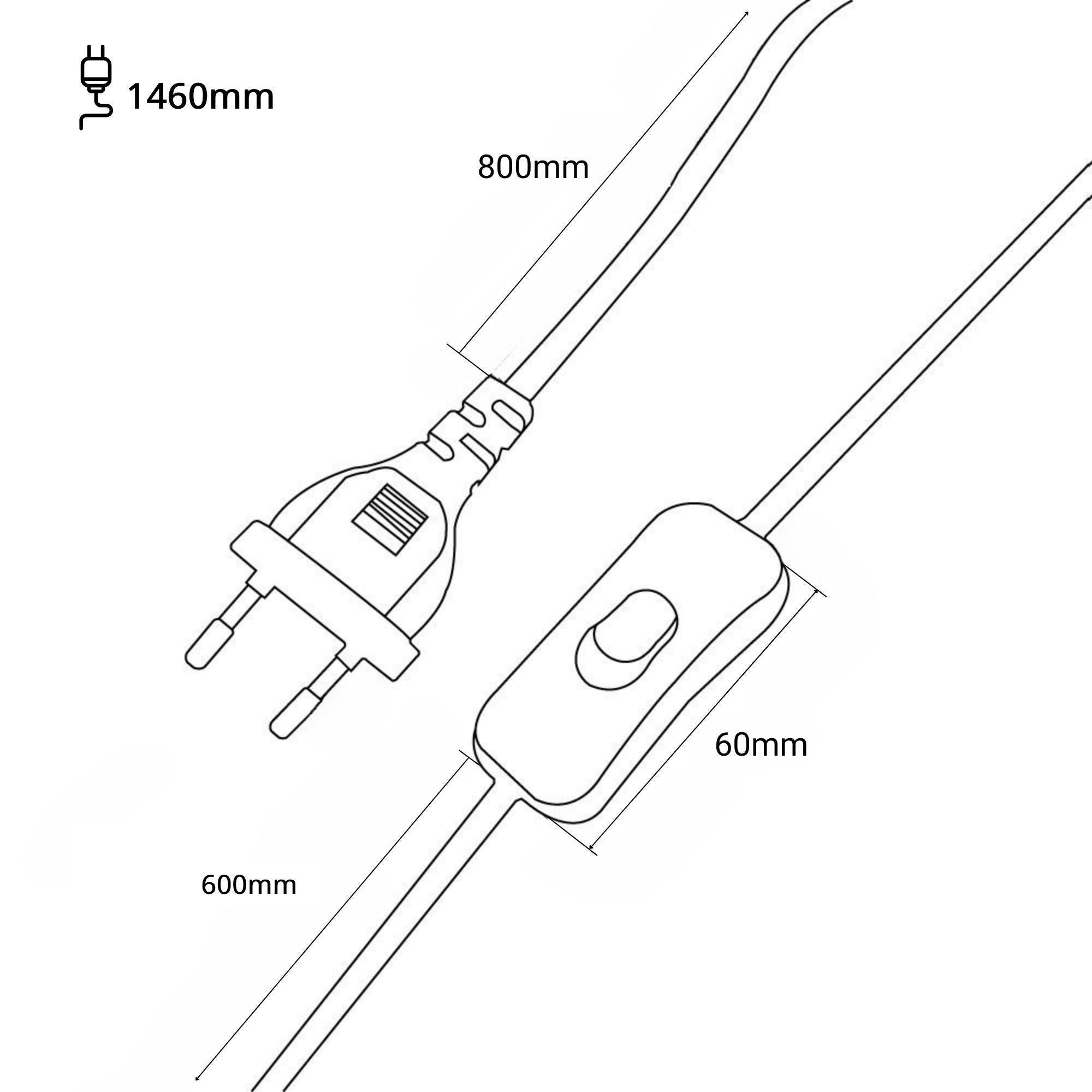 Aplique de pared orientable "PETTI" con cable y enchufe - E27
