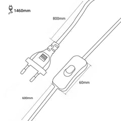 Aplique de pared orientable "PETTI" con cable y enchufe - E27