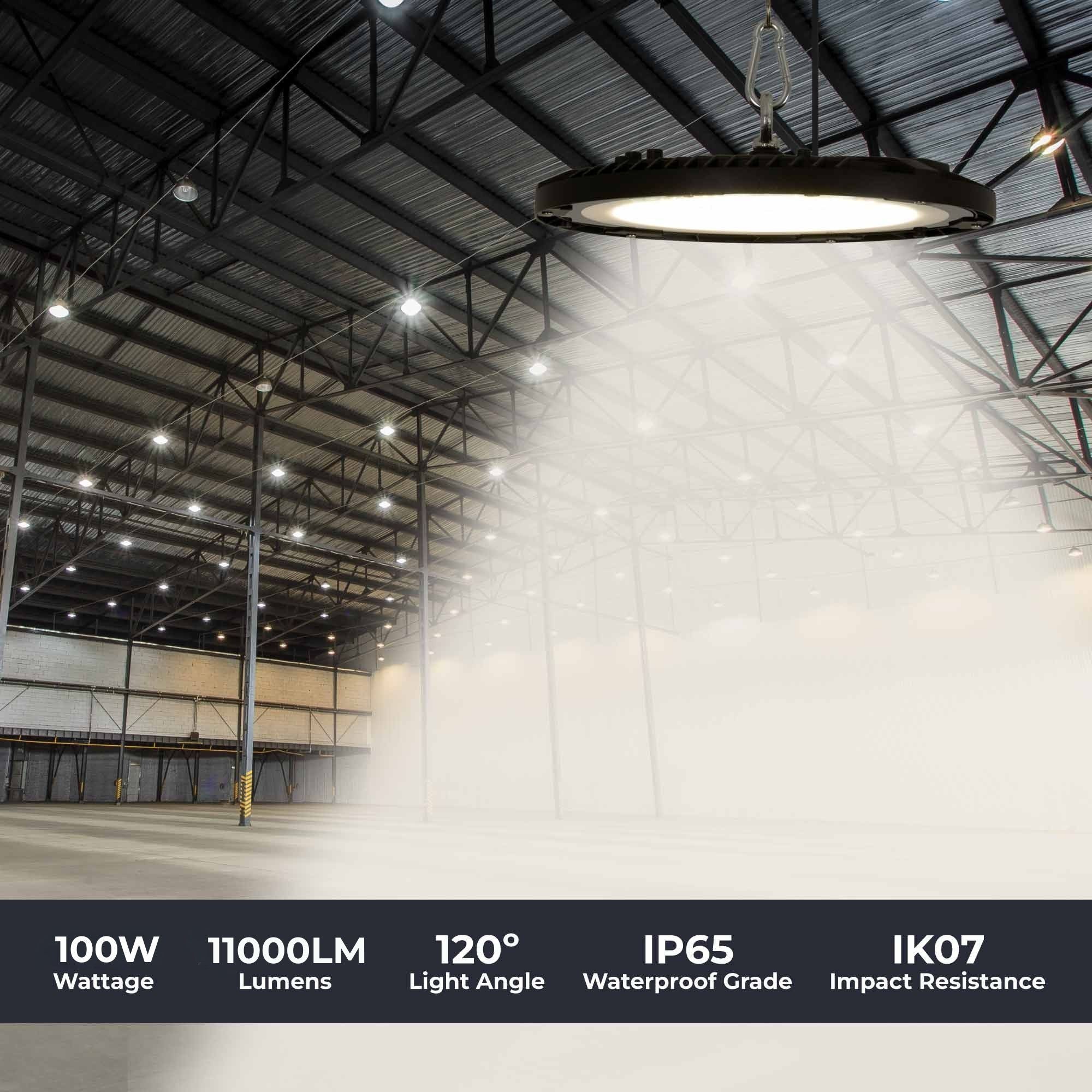 Campana LED industrial - 100W - IP65 - 110lm/W - 5 años de garantía